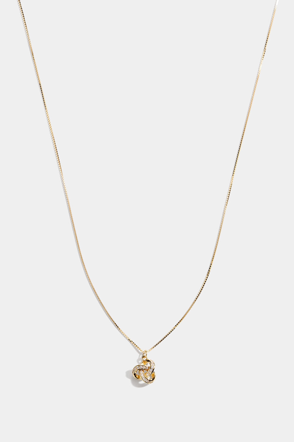 Halsband i guldpläterat äkta silver med knuthänge och stenar i gruppen 18k Guldpläterat silver / Halsband i 18k guld hos Glitter (554001192002)