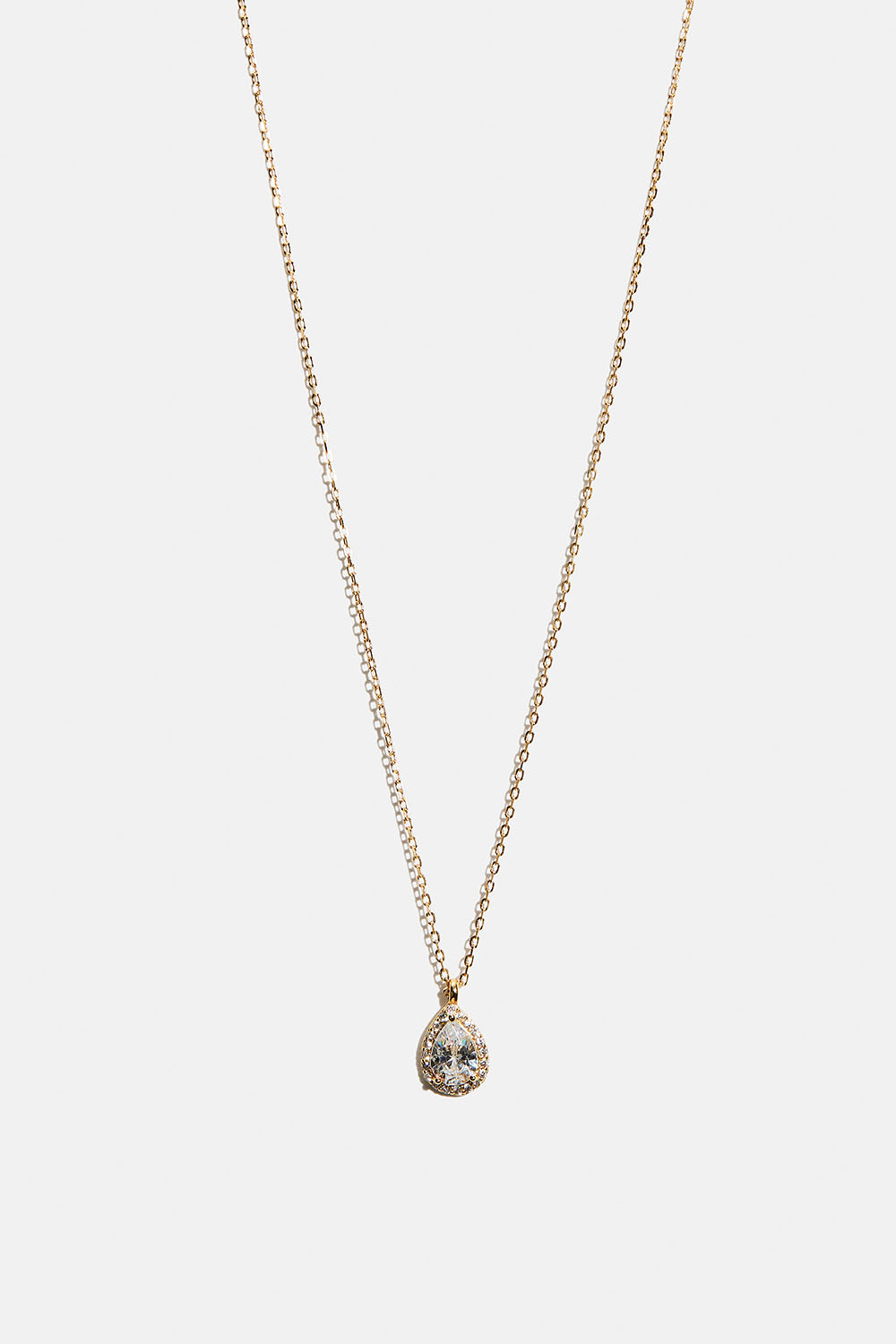 Halskedja i 18k guldpläterat äkta silver med Cubic Zirconia-hänge i gruppen Guldpläterat äkta silver / Guldpläterade halsband hos Glitter (554001272002)