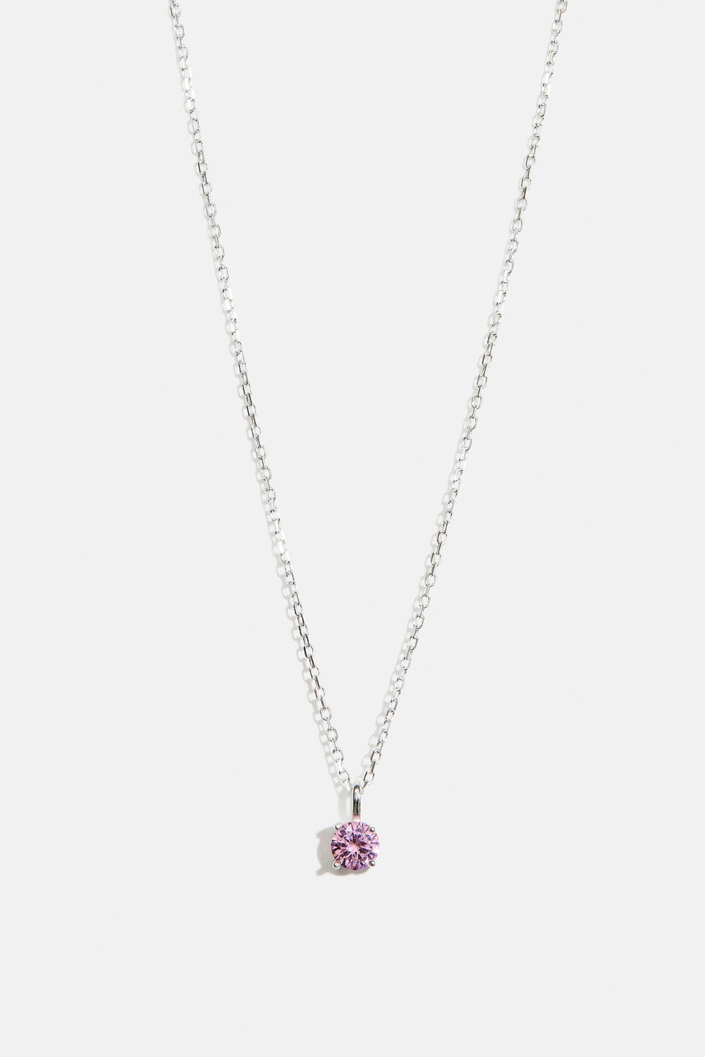 Halsband i äkta silver med rosa Cubic Zirconia i gruppen Äkta silver / Silverhalsband hos Glitter (554001321001)