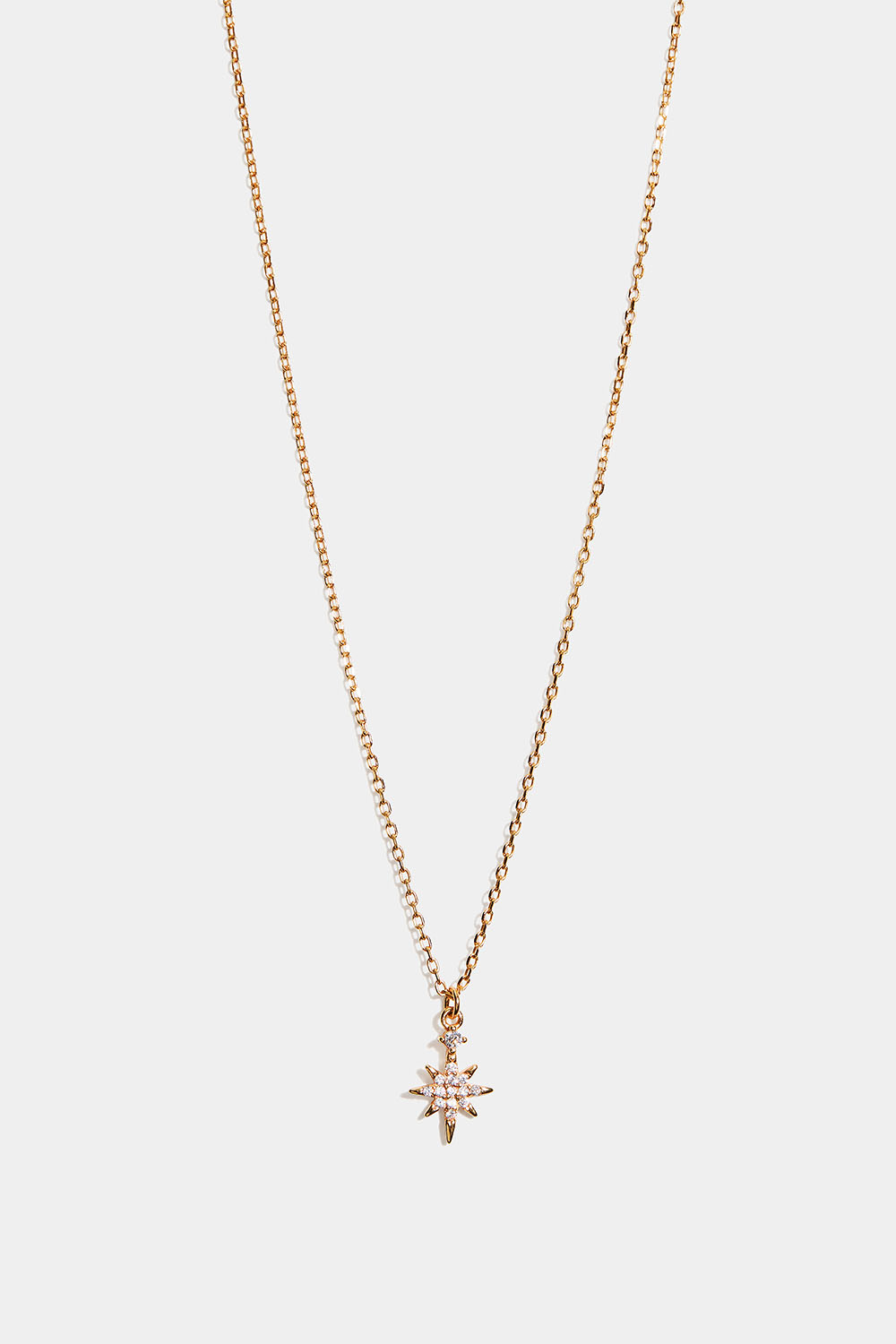 Halsband i 18k guldpläterat äkta silver med stjärna och Cubic Zirconia i gruppen Guldpläterat äkta silver / Guldpläterade halsband hos Glitter (554001372002)