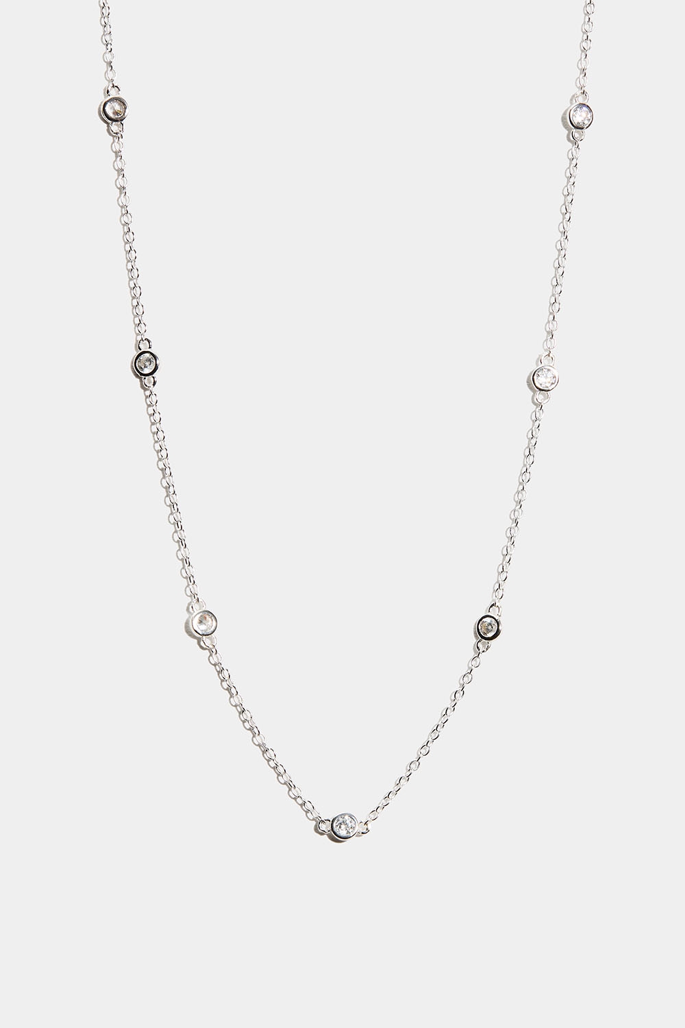 Halsband i äkta silver med små runda Cubic Zirconia i gruppen Store week / 2544 hos Glitter (554001401001)