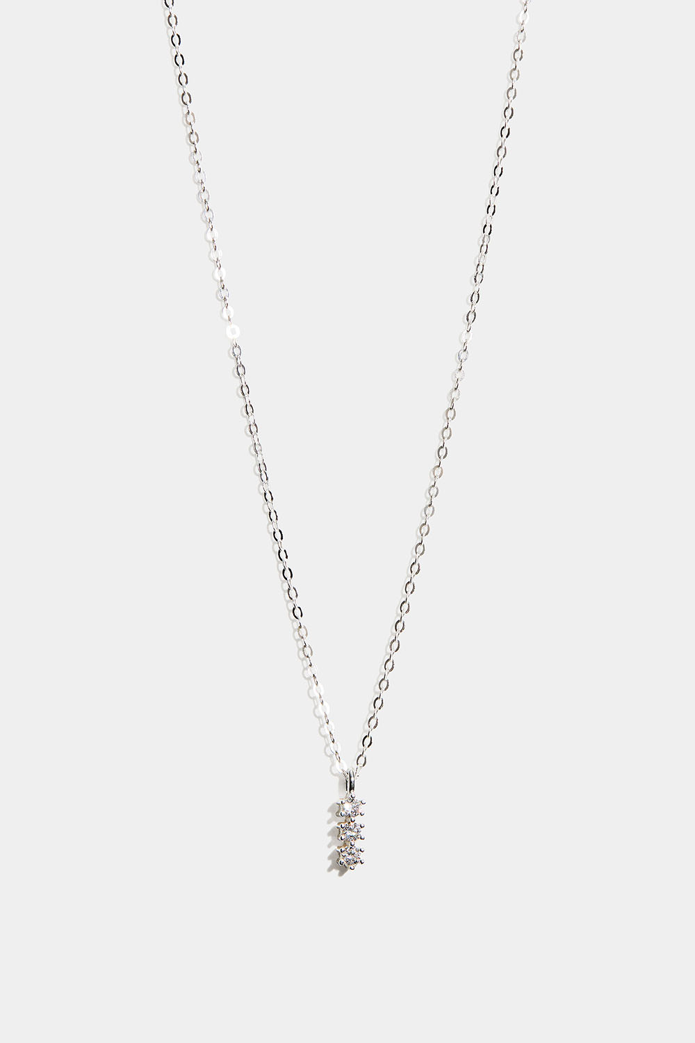 Halsband i äkta silver med stavar och Cubic Zirconia i gruppen Äkta silver / Silverhalsband hos Glitter (554004381001)