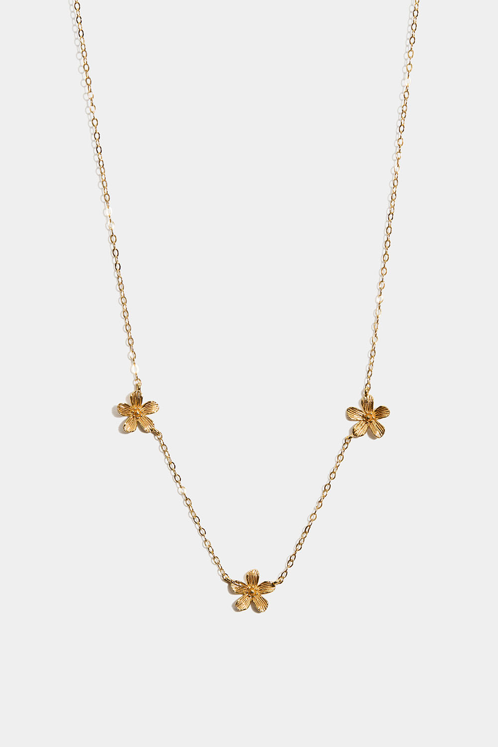 Halsband i 18k guldpläterat äkta silver med blommor i gruppen Guldpläterat äkta silver / Guldpläterade halsband hos Glitter (554004532000)