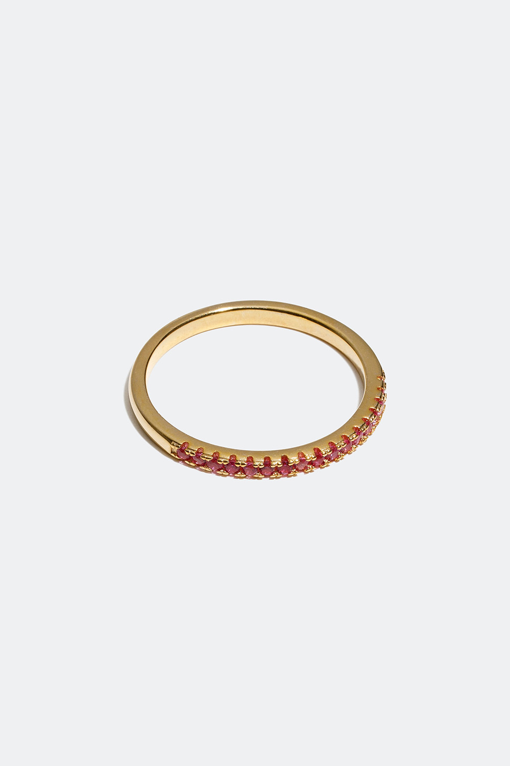 Ring förgylld med 18k guld med rosa Cubic Zircona stenar i gruppen 18k Guldpläterat silver / Ringar i 18k guld hos Glitter (556000575)