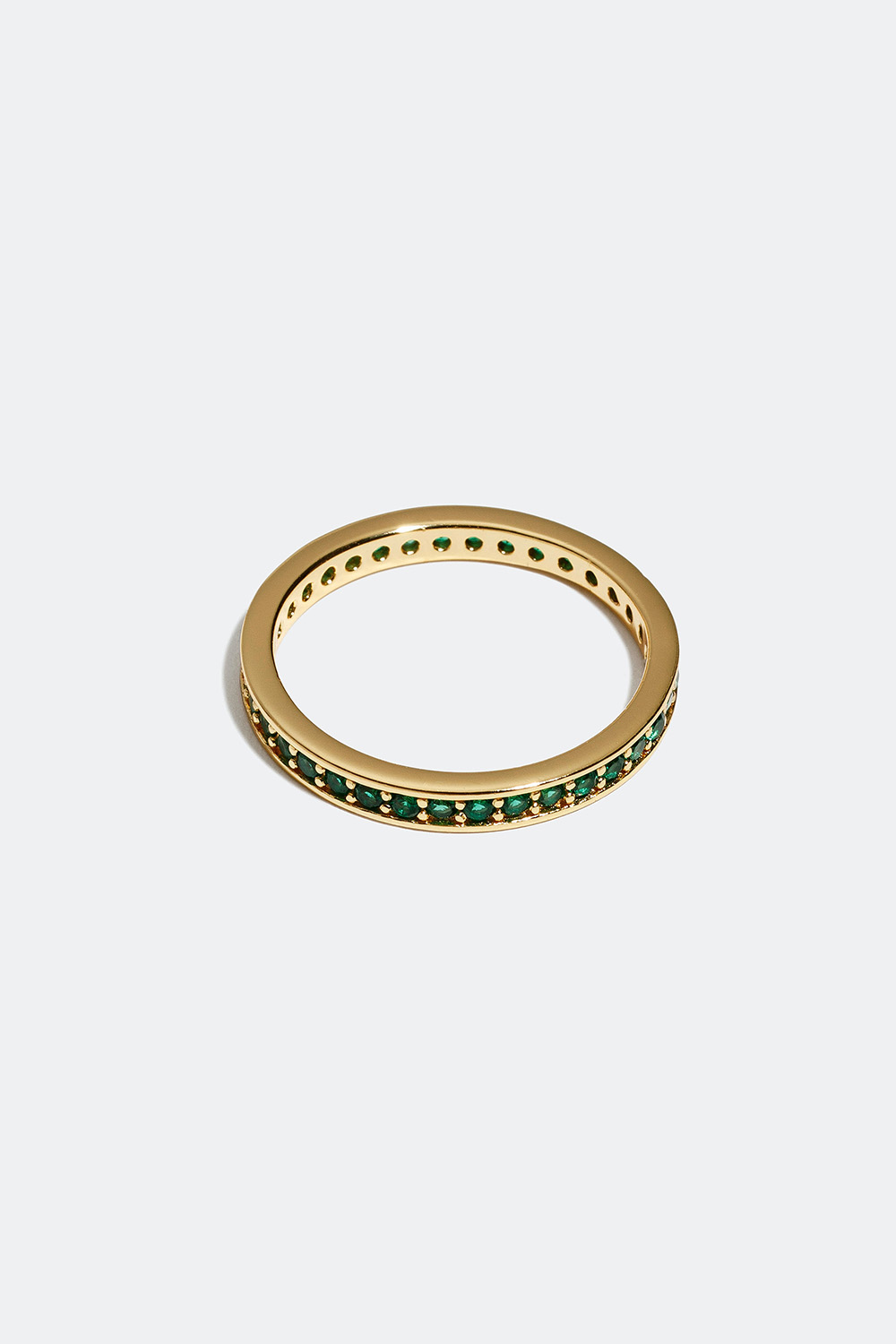 Ring med gröna Cubic Zircona förgylld med 18k guld i gruppen 18k Guldpläterat silver / Ringar i 18k guld hos Glitter (556000597)