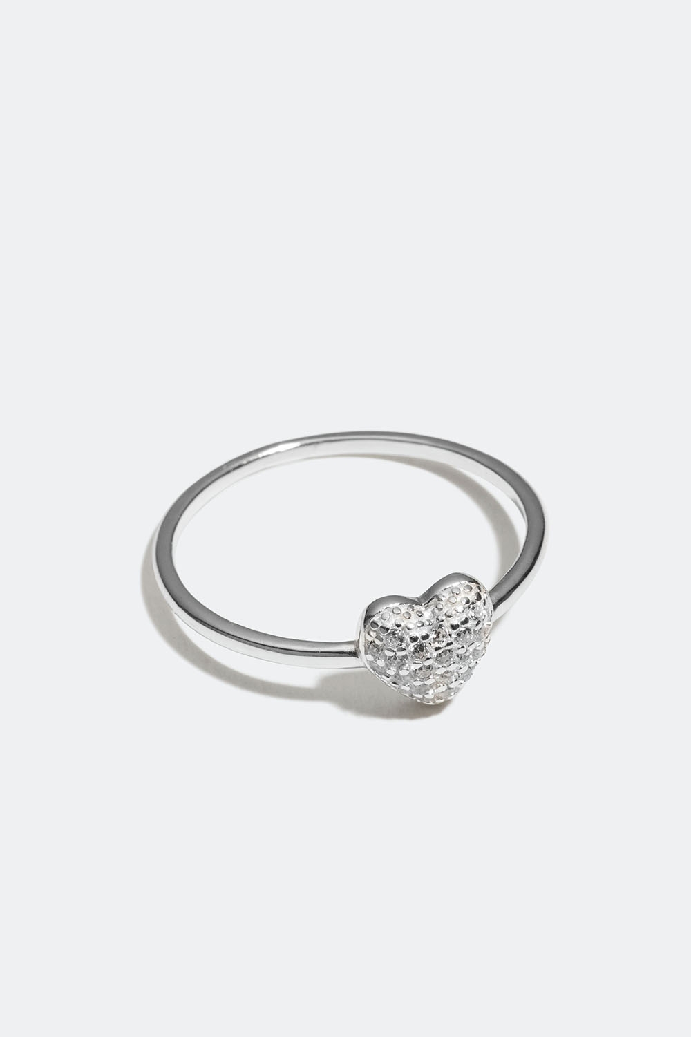 Ring i äkta silver med hjärta och Cubic Zirconia i gruppen Äkta silver / Silverringar / Silver hos Glitter (55600066)