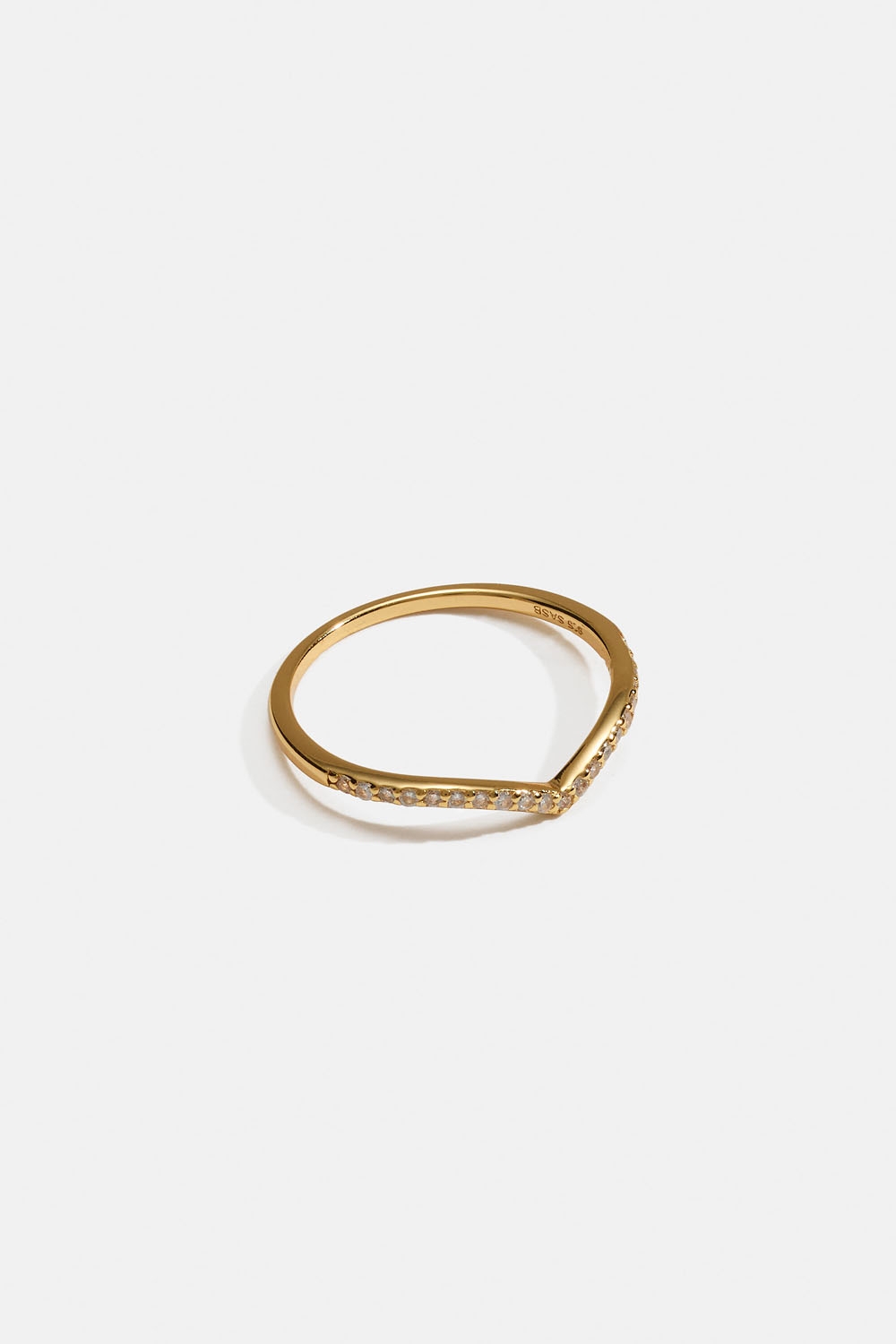 V-formad ring i 18k guldpläterat äkta silver med Cubic Zirconia i gruppen Store week / 2534 hos Glitter (5560009320)