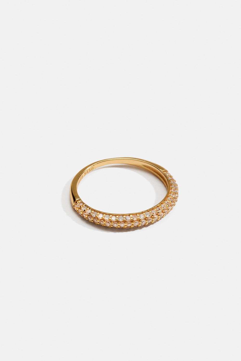 Rundad ring i 18k guldpläterat äkta silver med Cubic Zirconia i gruppen Store week / 2534 hos Glitter (5560009520)