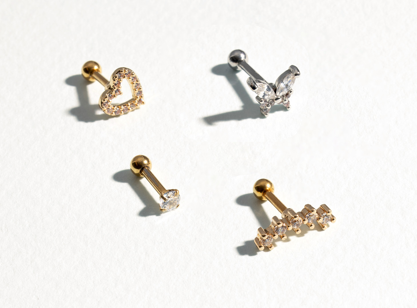 Helix- och tragus piercingsmycken