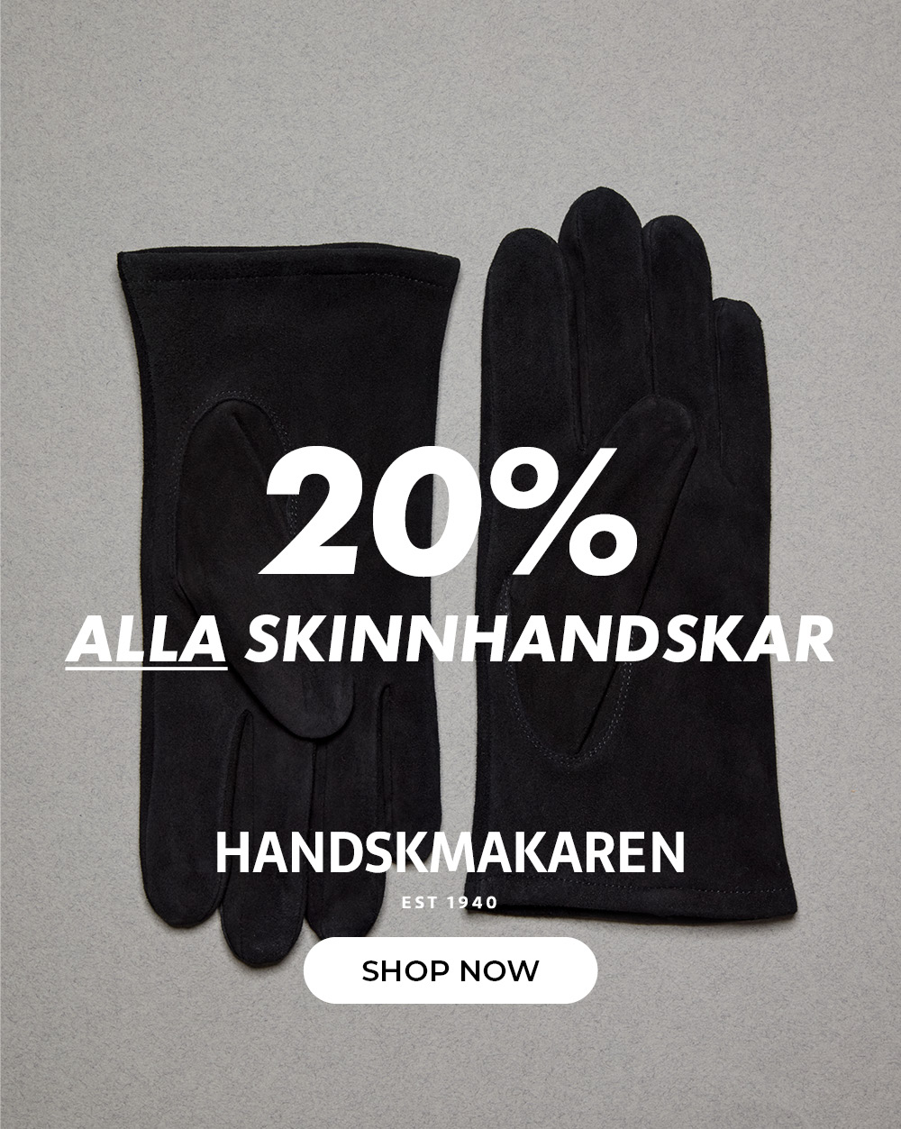 20% alla skinnhandskar