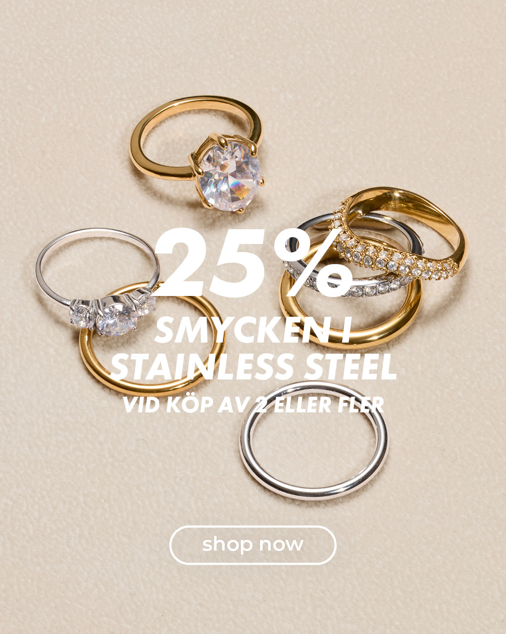 25% smycken i stainless steel - shop now