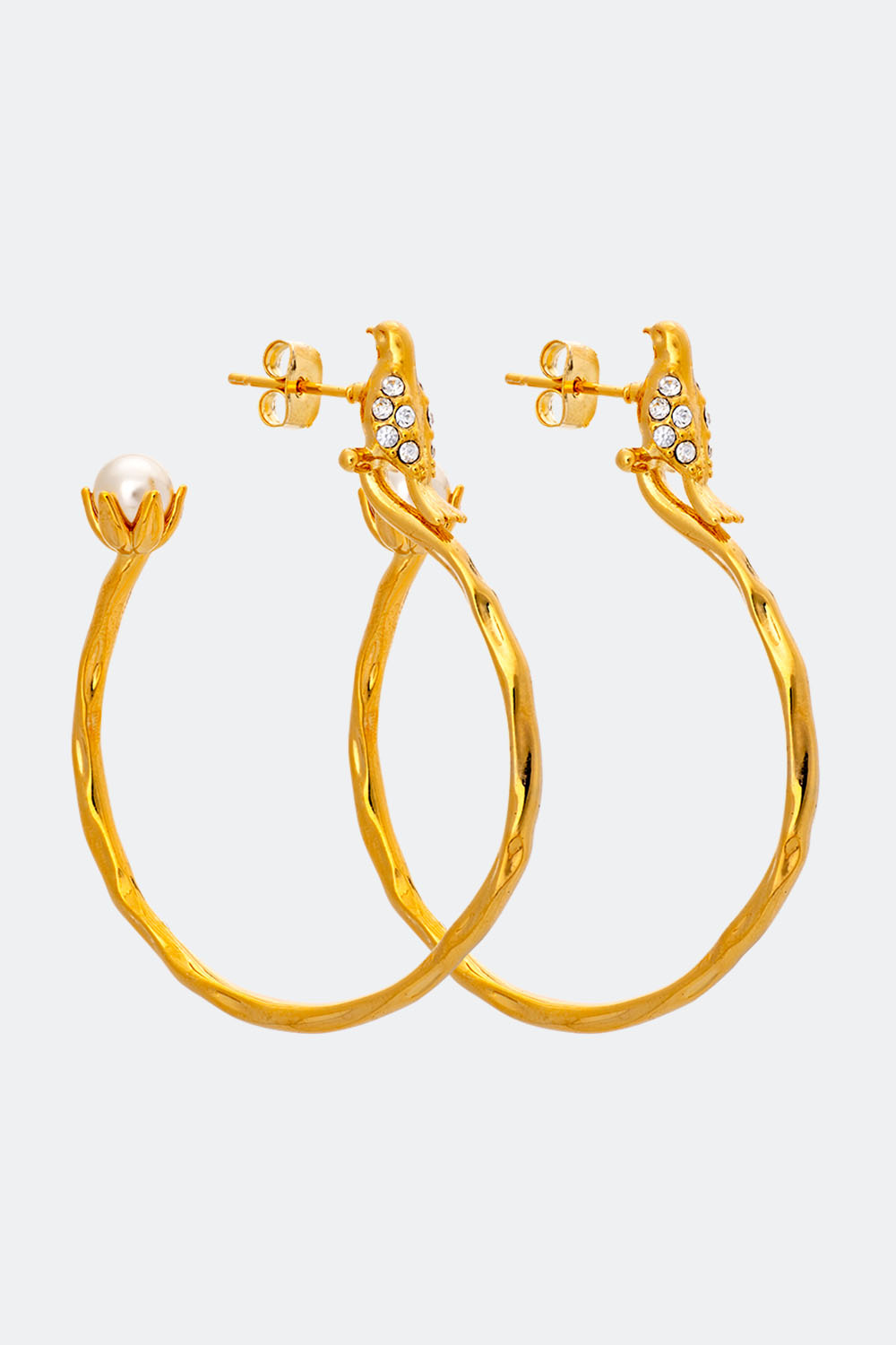 Eden hoops earrings - Ivory (Gold)