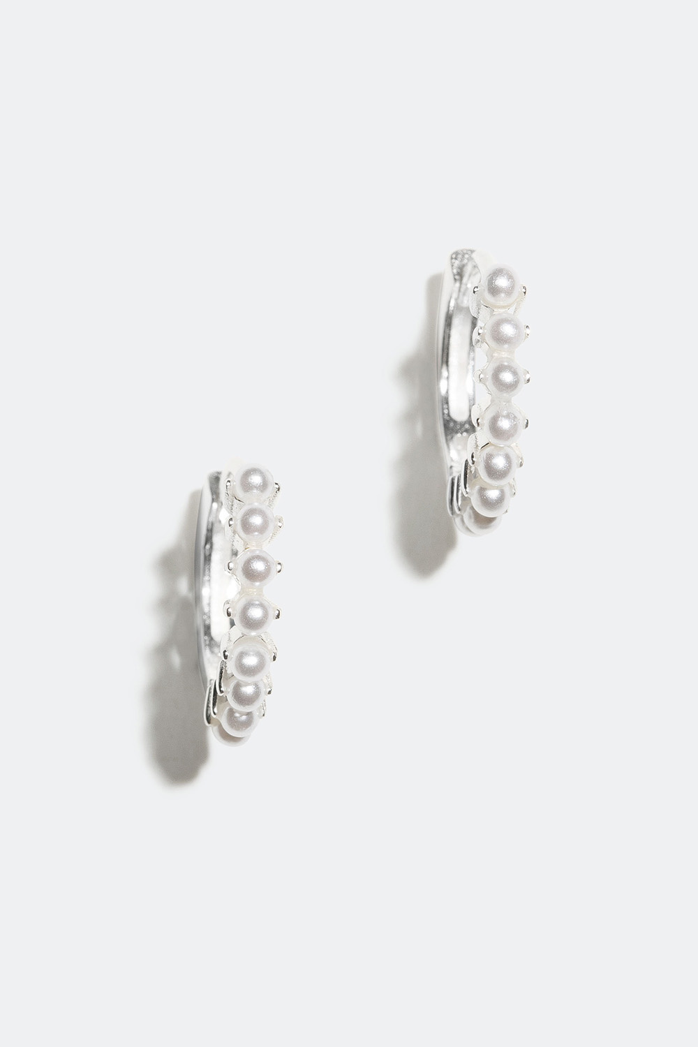 Mini hoops i äkta silver med pärlor