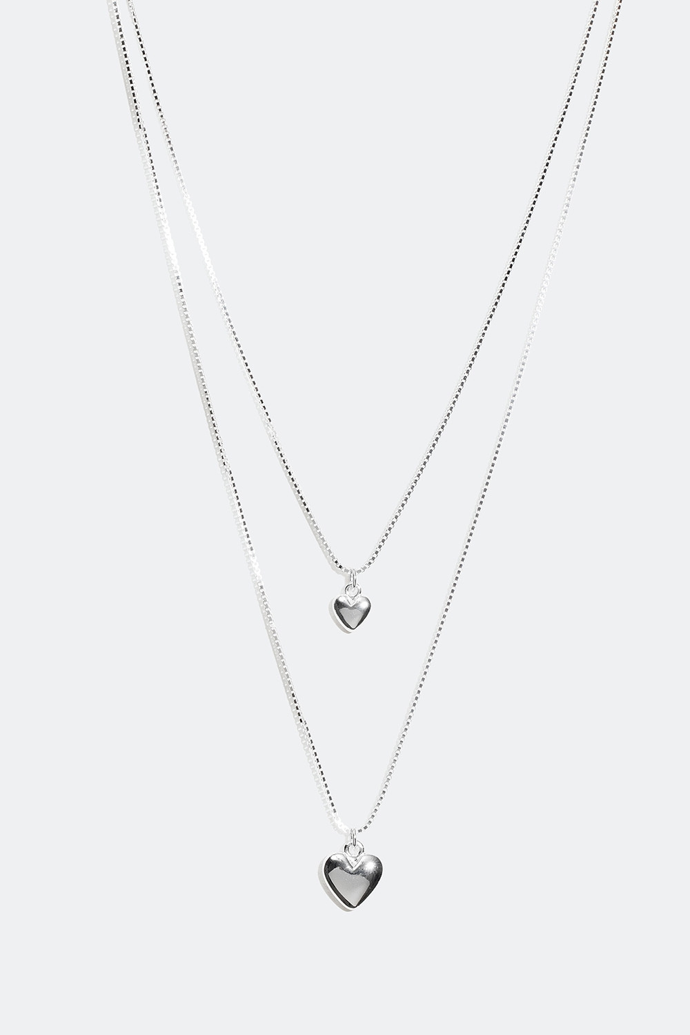 Halsband med hjärta i äkta silver - Mini me set