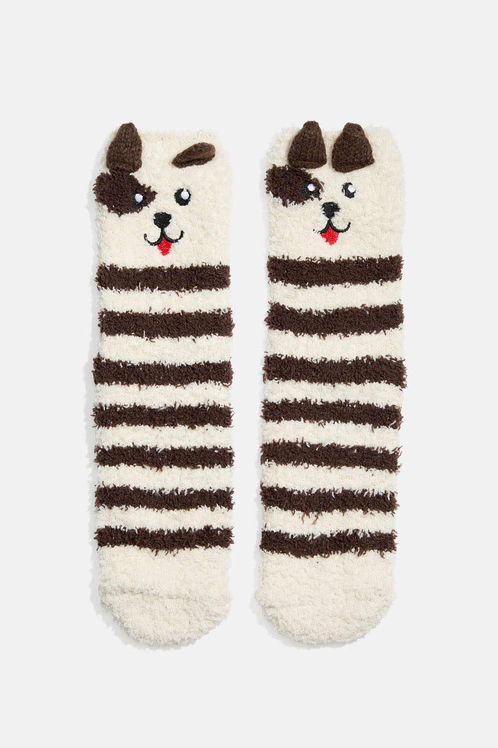 Fluffiga strumpor med hund