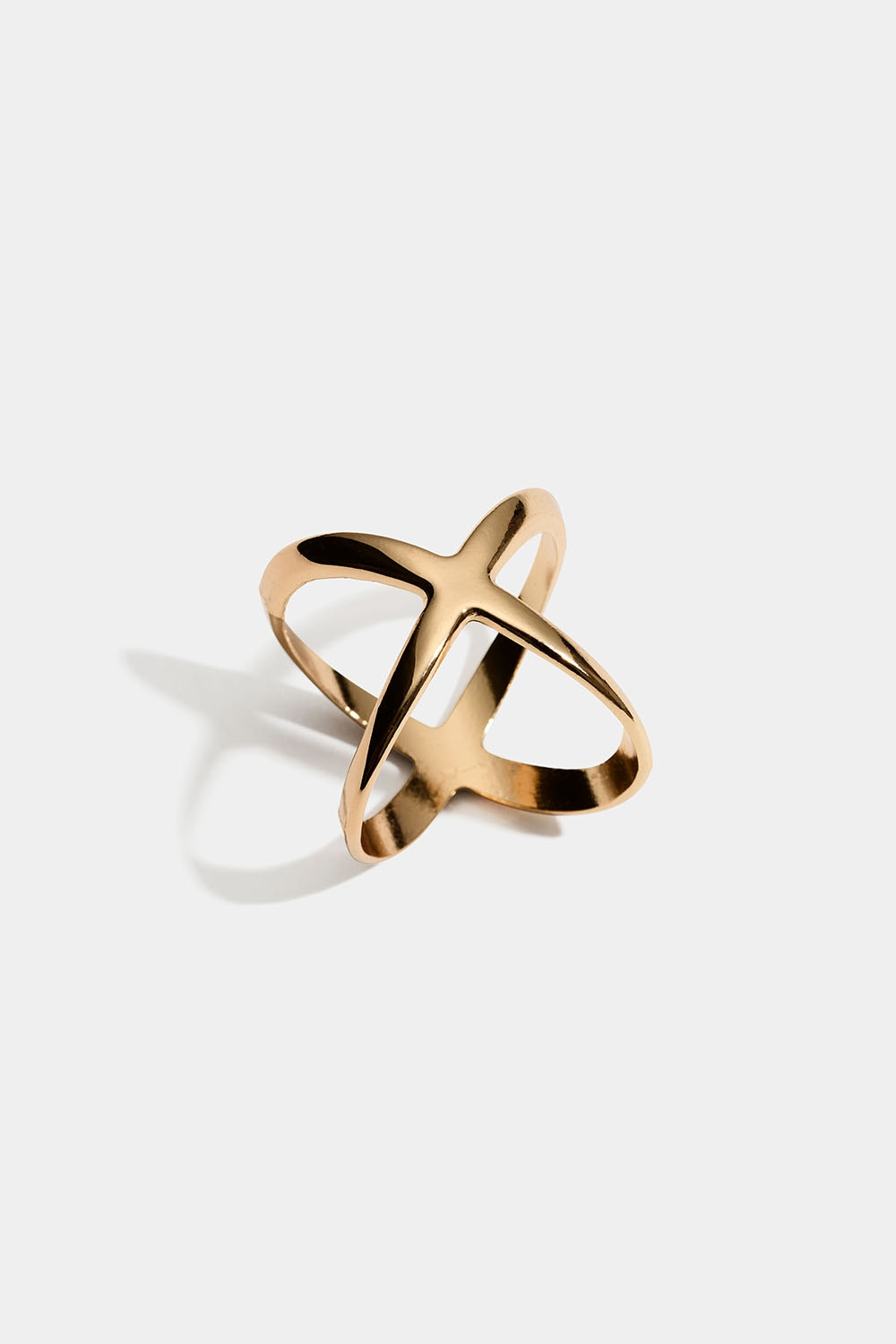 Guldfärgad korsad scarf ring