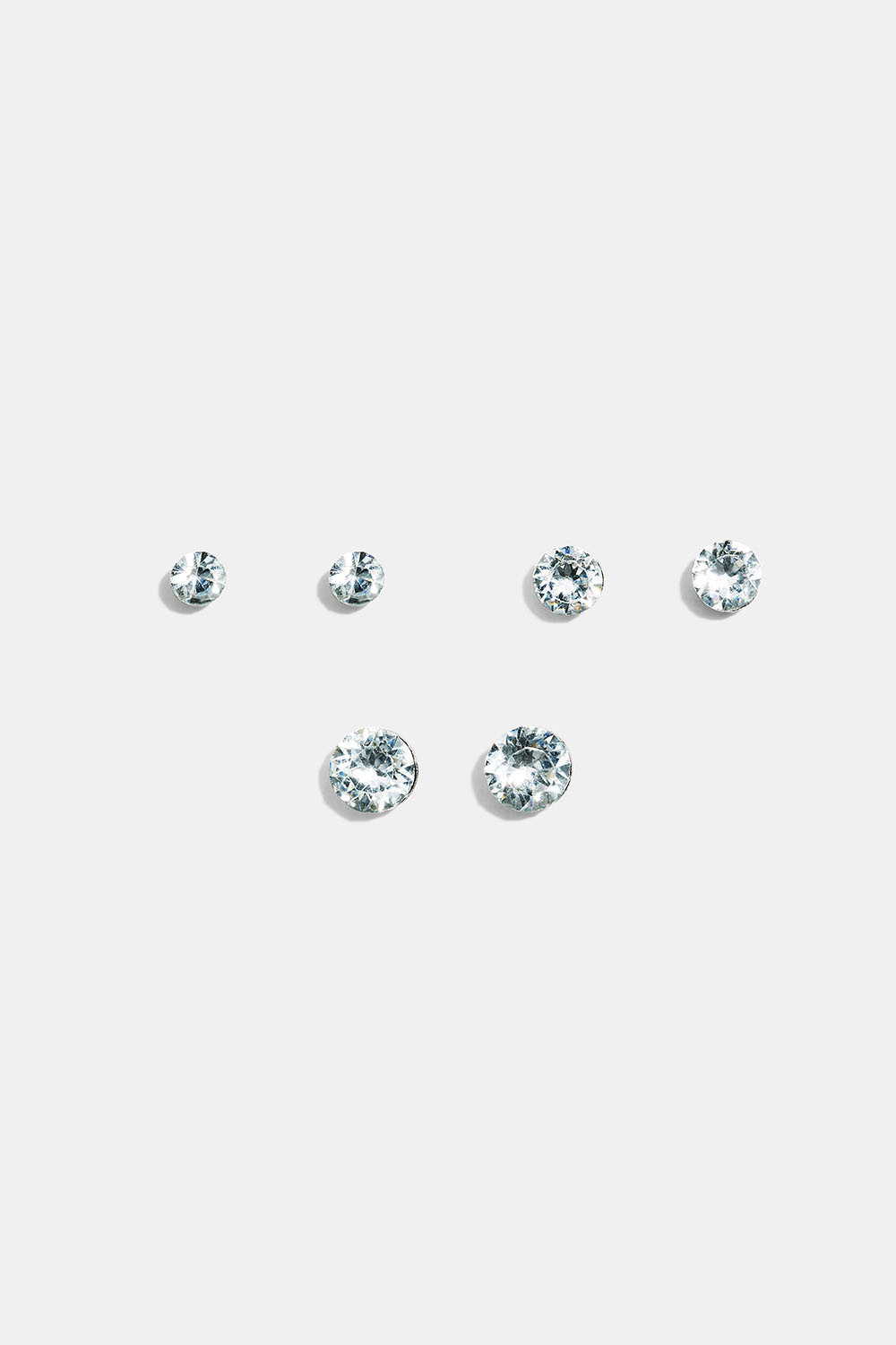 Örhängen med runda glasstenar, 3-pack