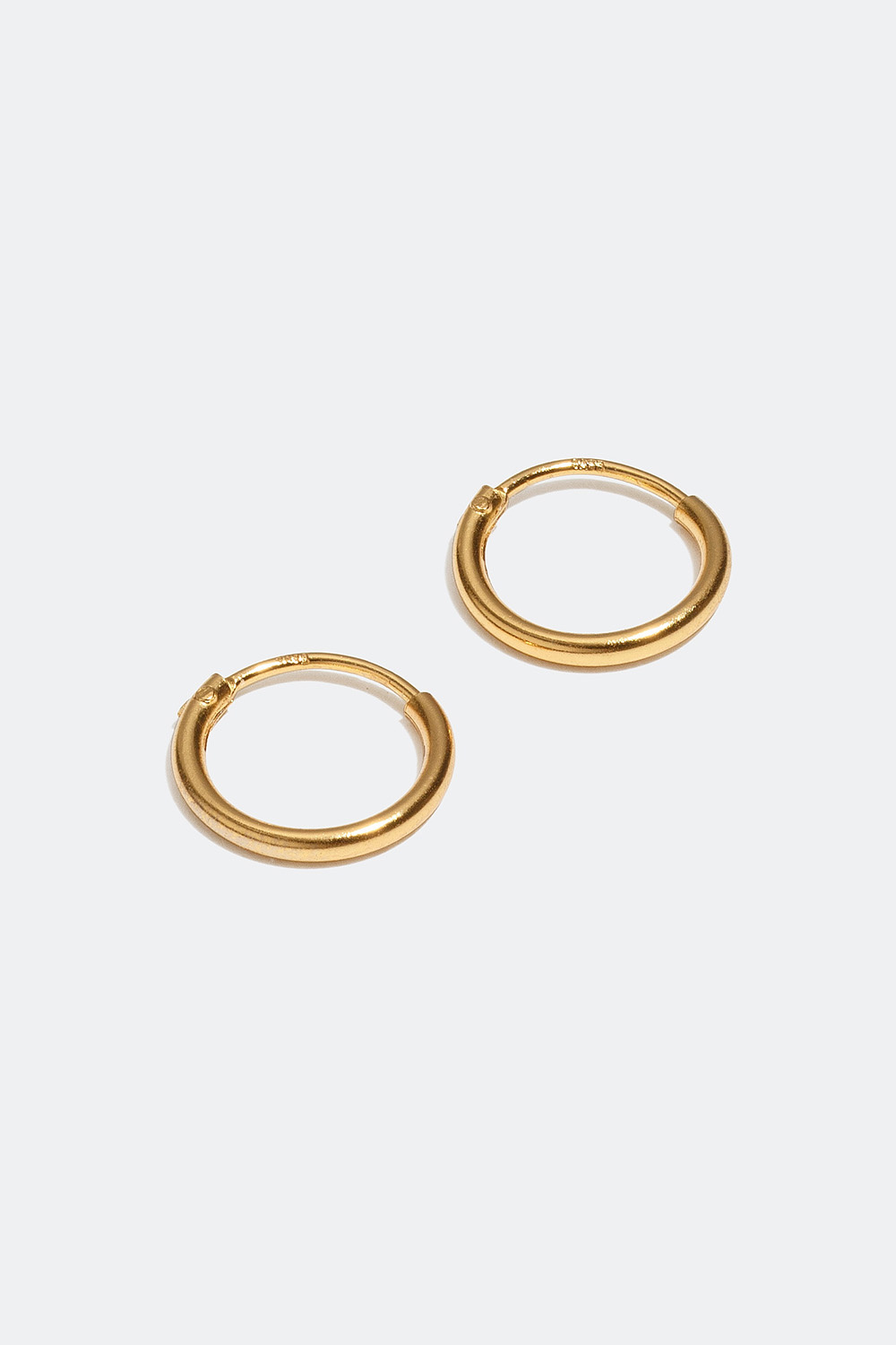 Hoops, förgyllda med 18K guld, 9 mm