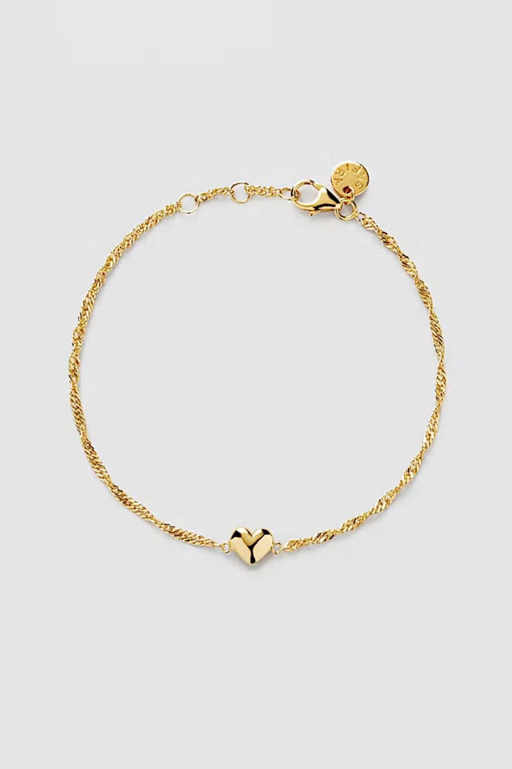 Puffy Heart Bracelet 18k Gold Plated