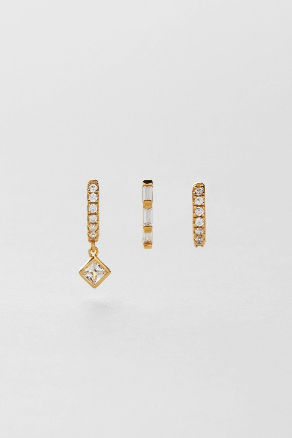 Bling Huggies 3-pack 18k Gold Plated