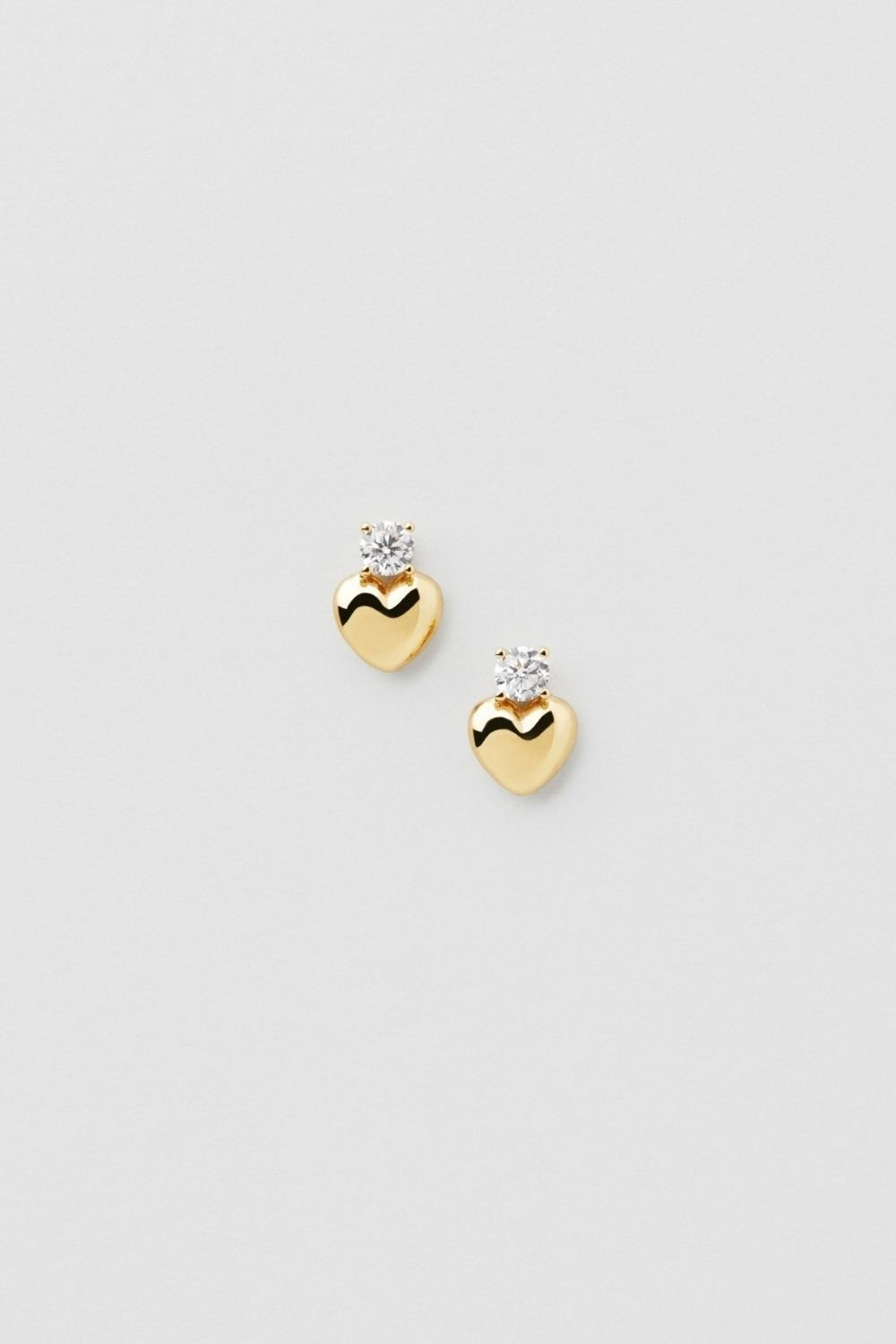 Hanne Heart Studs 24k Gold Plated