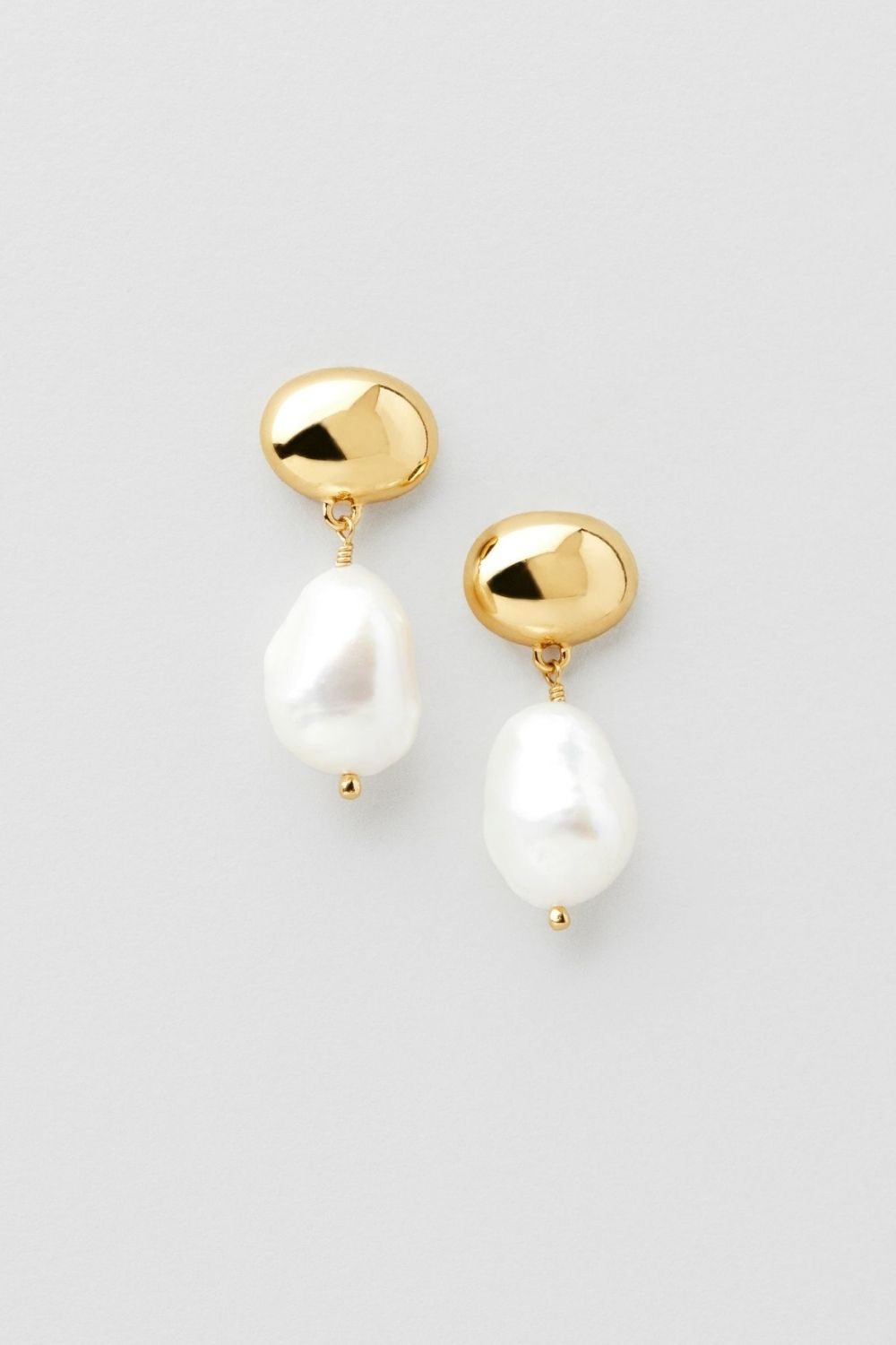 Baroque Pearl Studs 24k Gold Plated