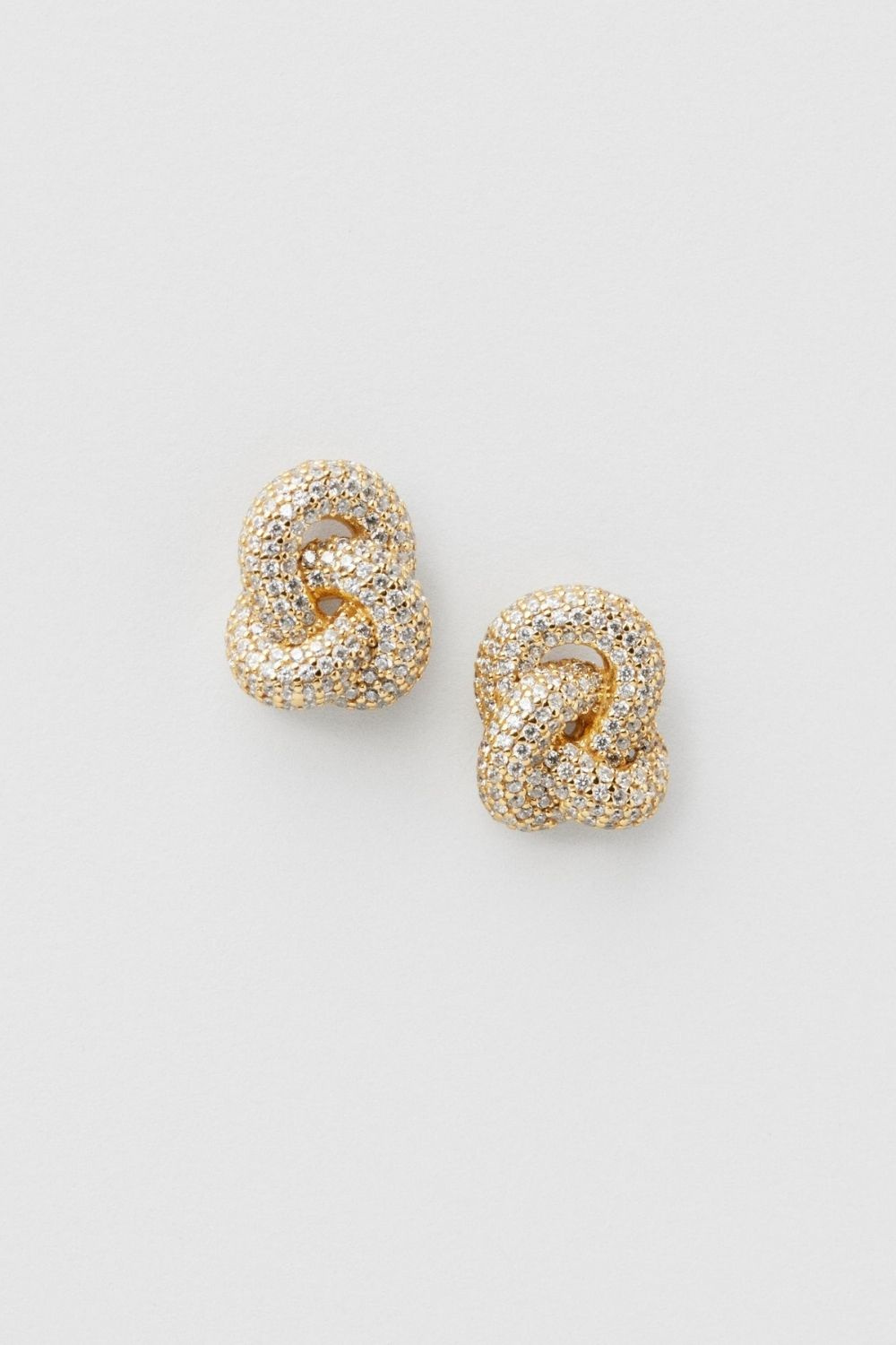 Bling Knot Earrings 24k Gold Plated