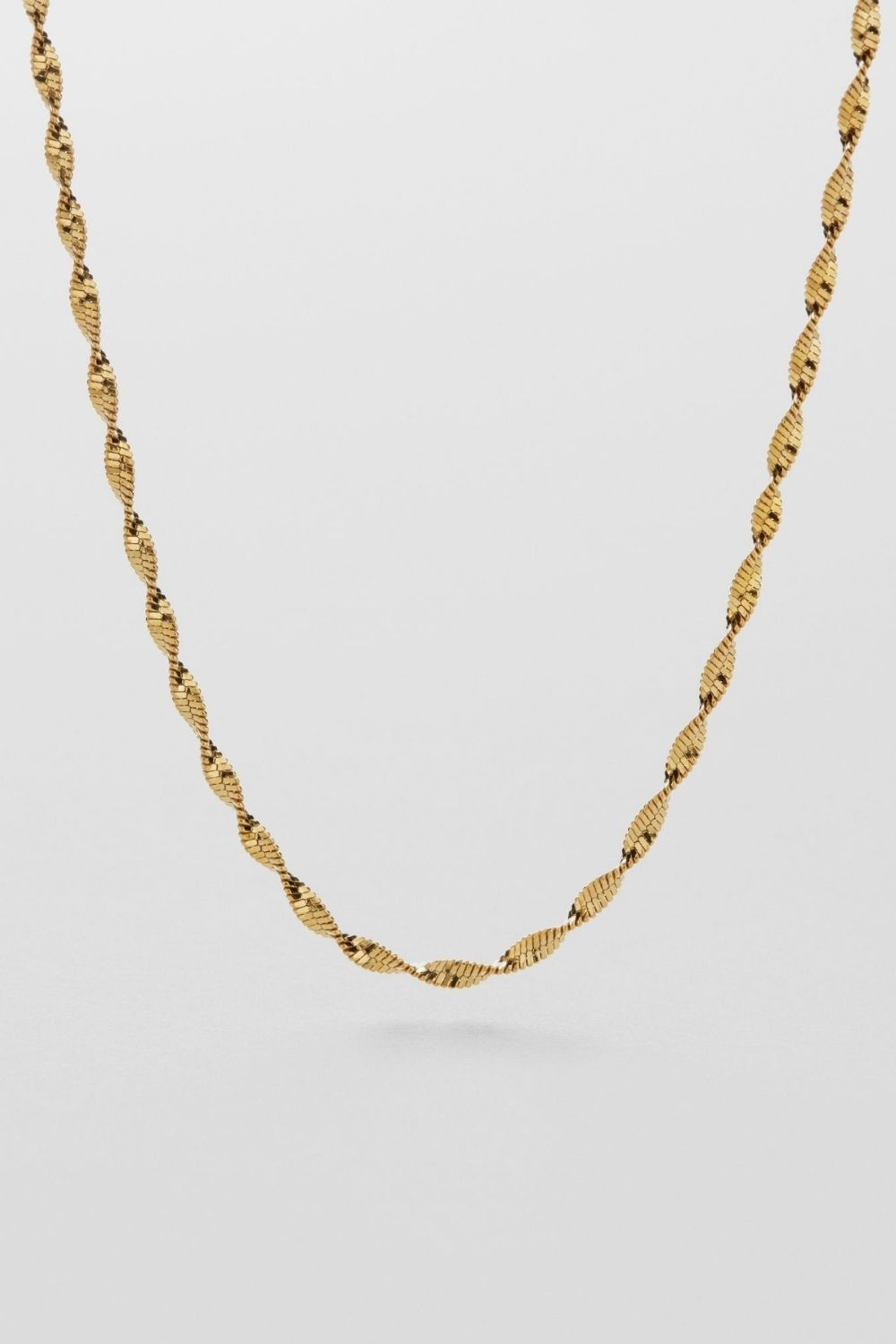 Twisted Herringbone Necklace 18k Gold Plated
