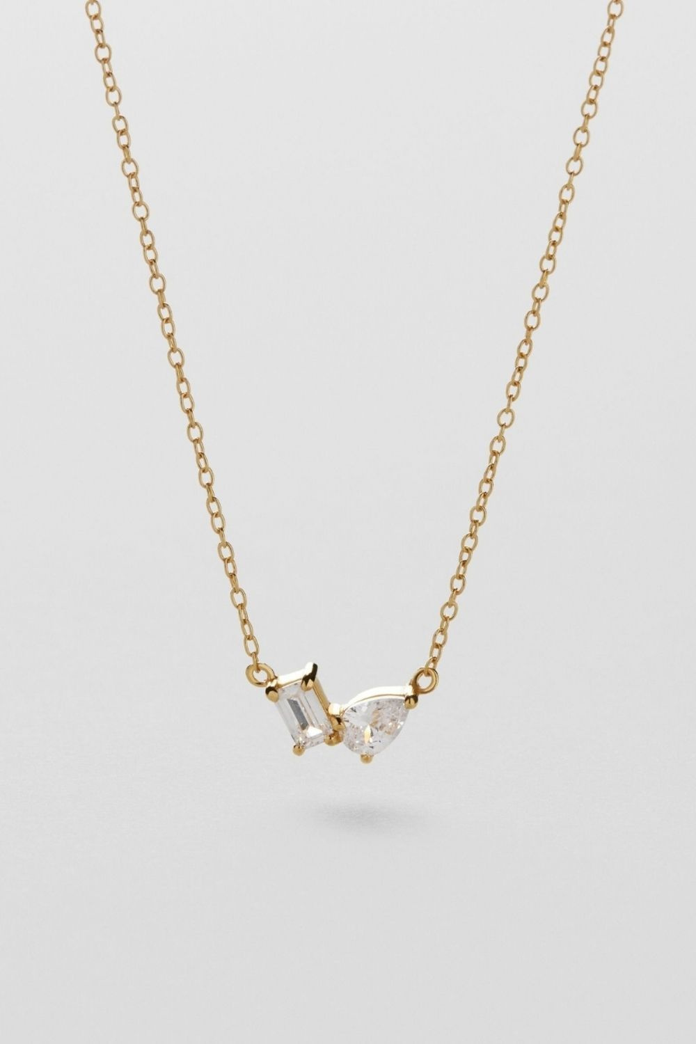Toi et Moi Necklace 18k Gold Plated