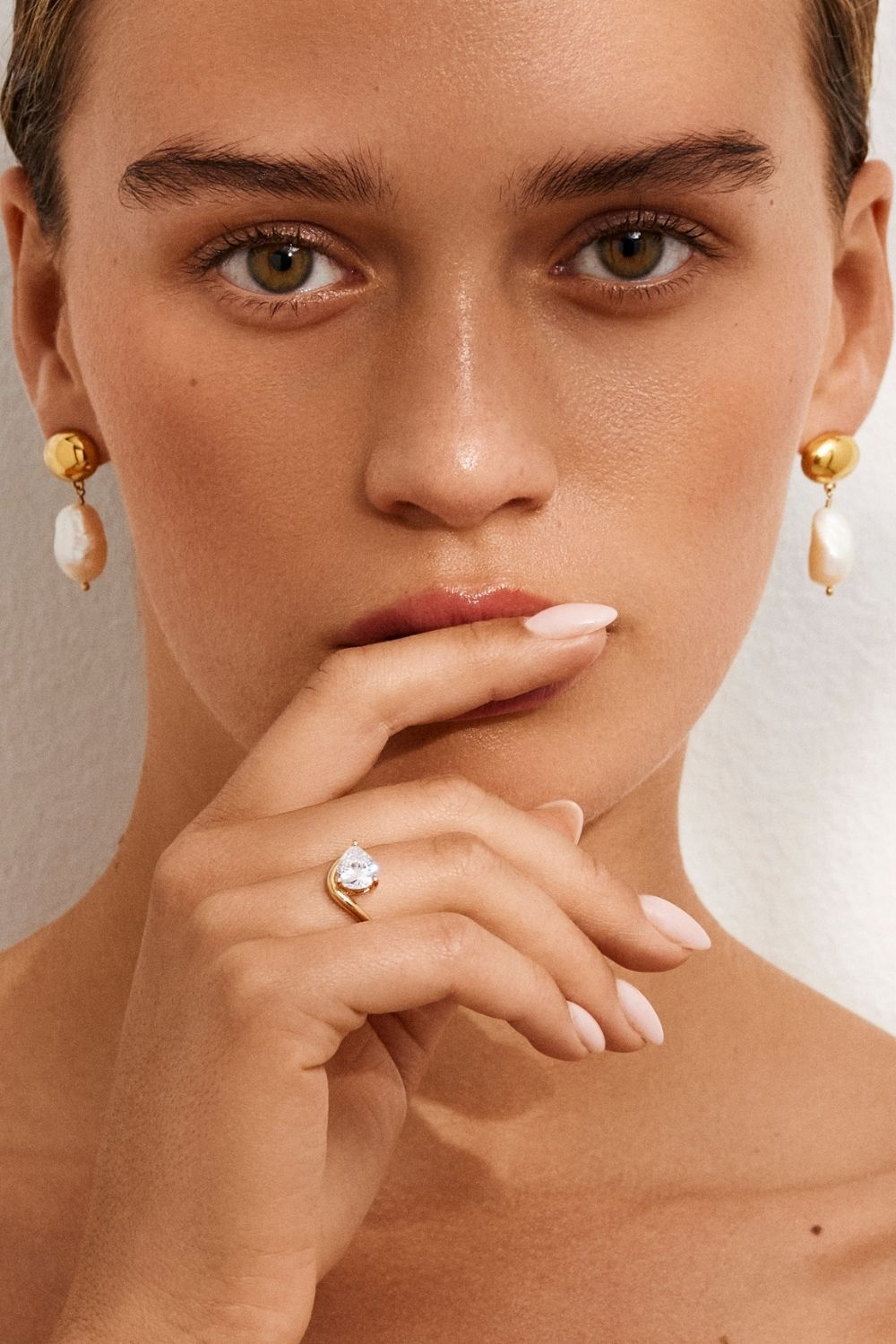 Bling Drop Ring 24k Gold Plated