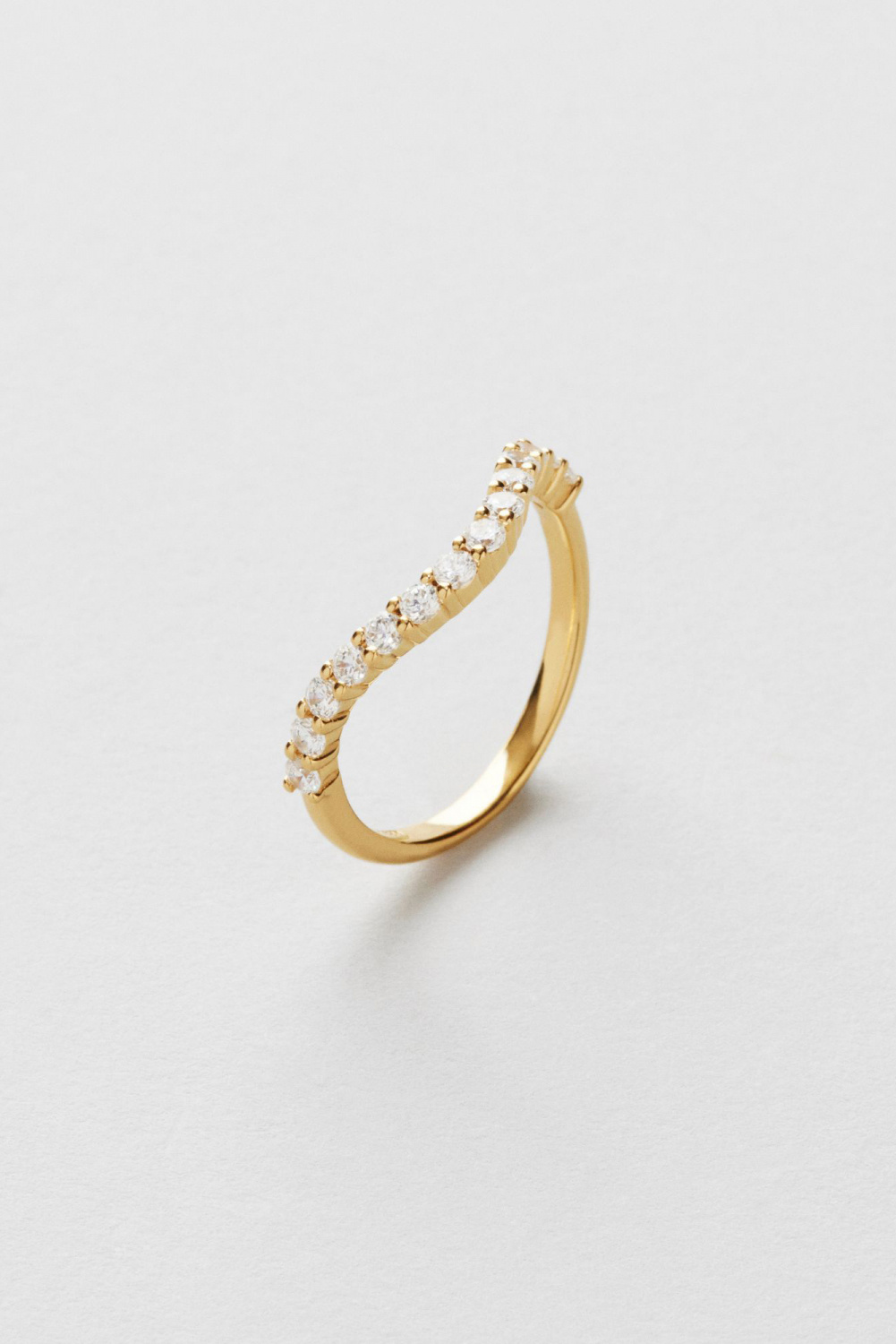 Bling Curve Ring 24k Gold Plated