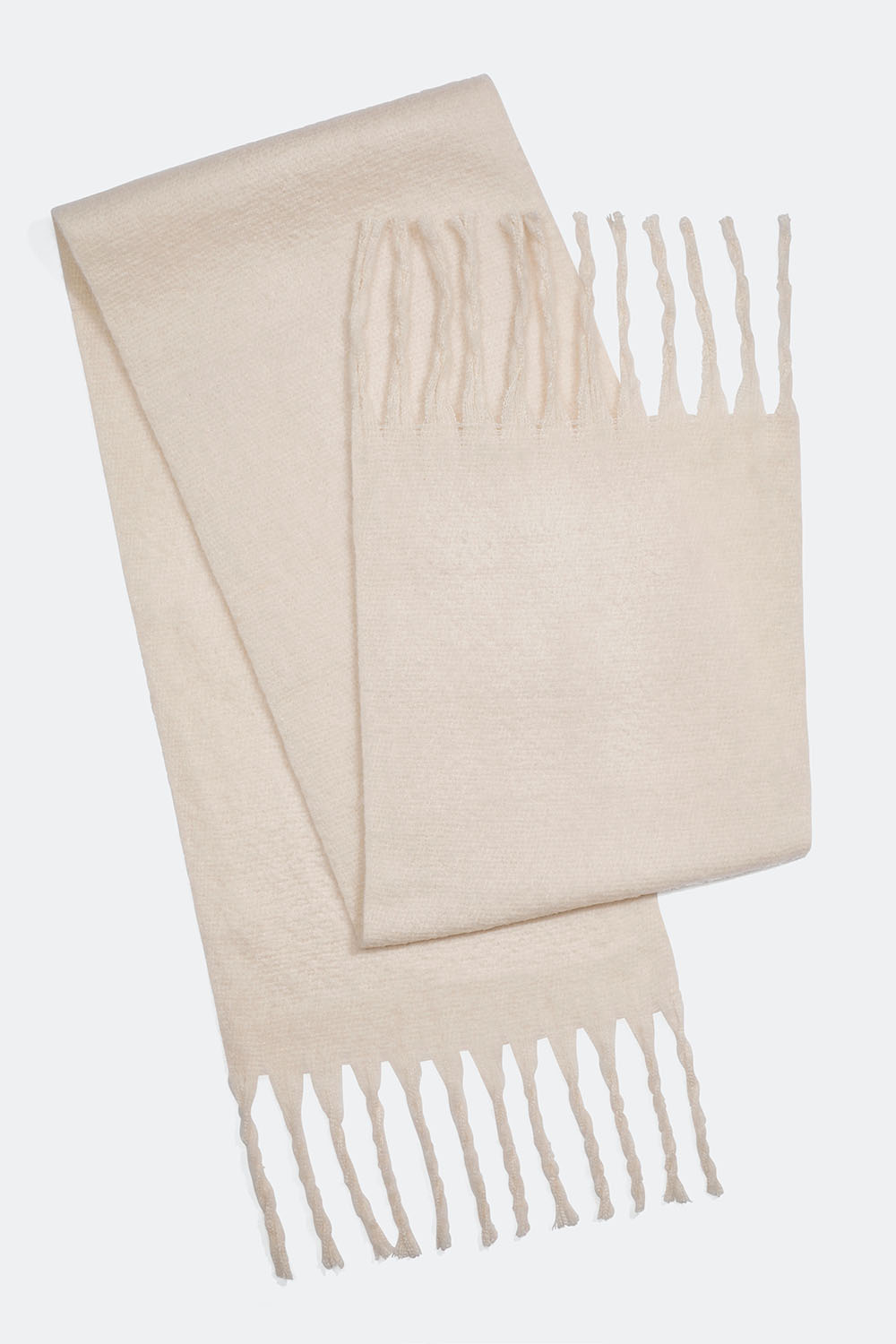 Stor borstad halsduk i vitt