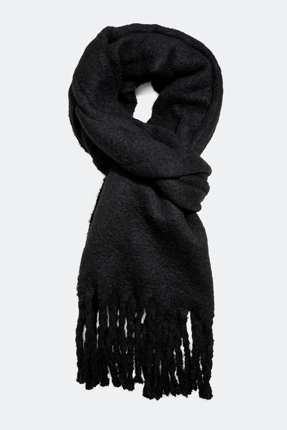 Stor borstad halsduk i svart