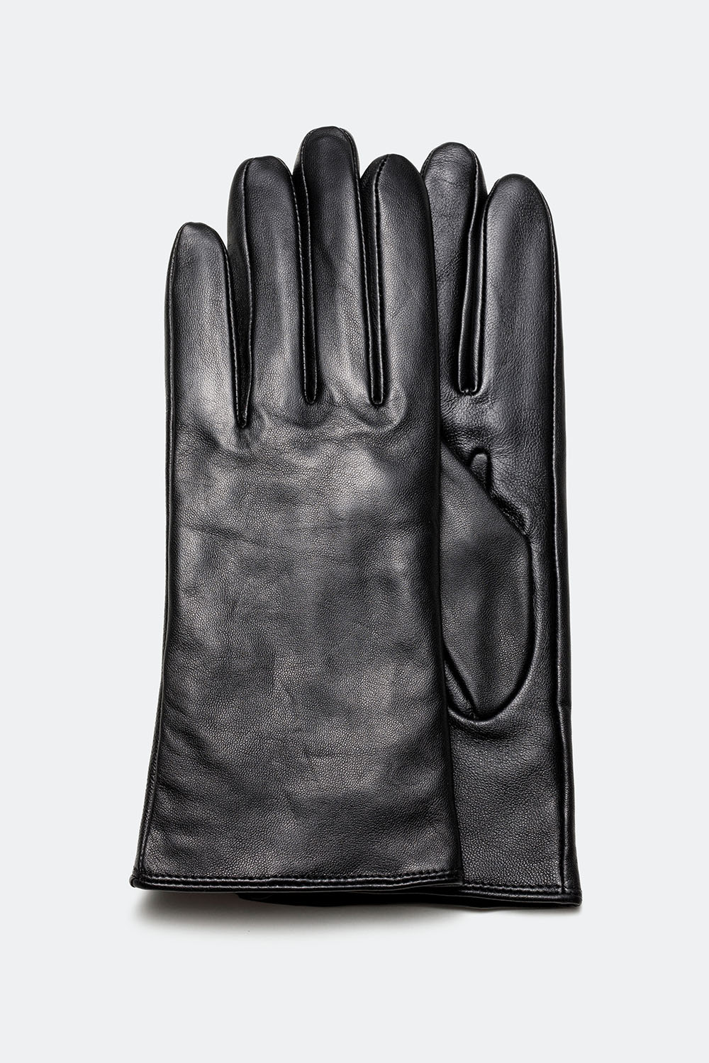 Svarta skinnhandskar med touchfunktion