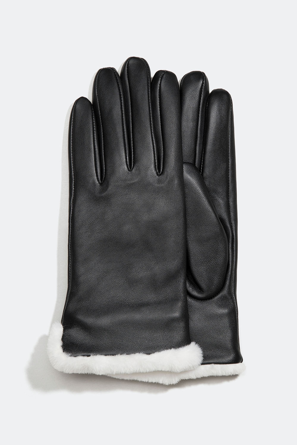Skinnhandskar med vit faux päls