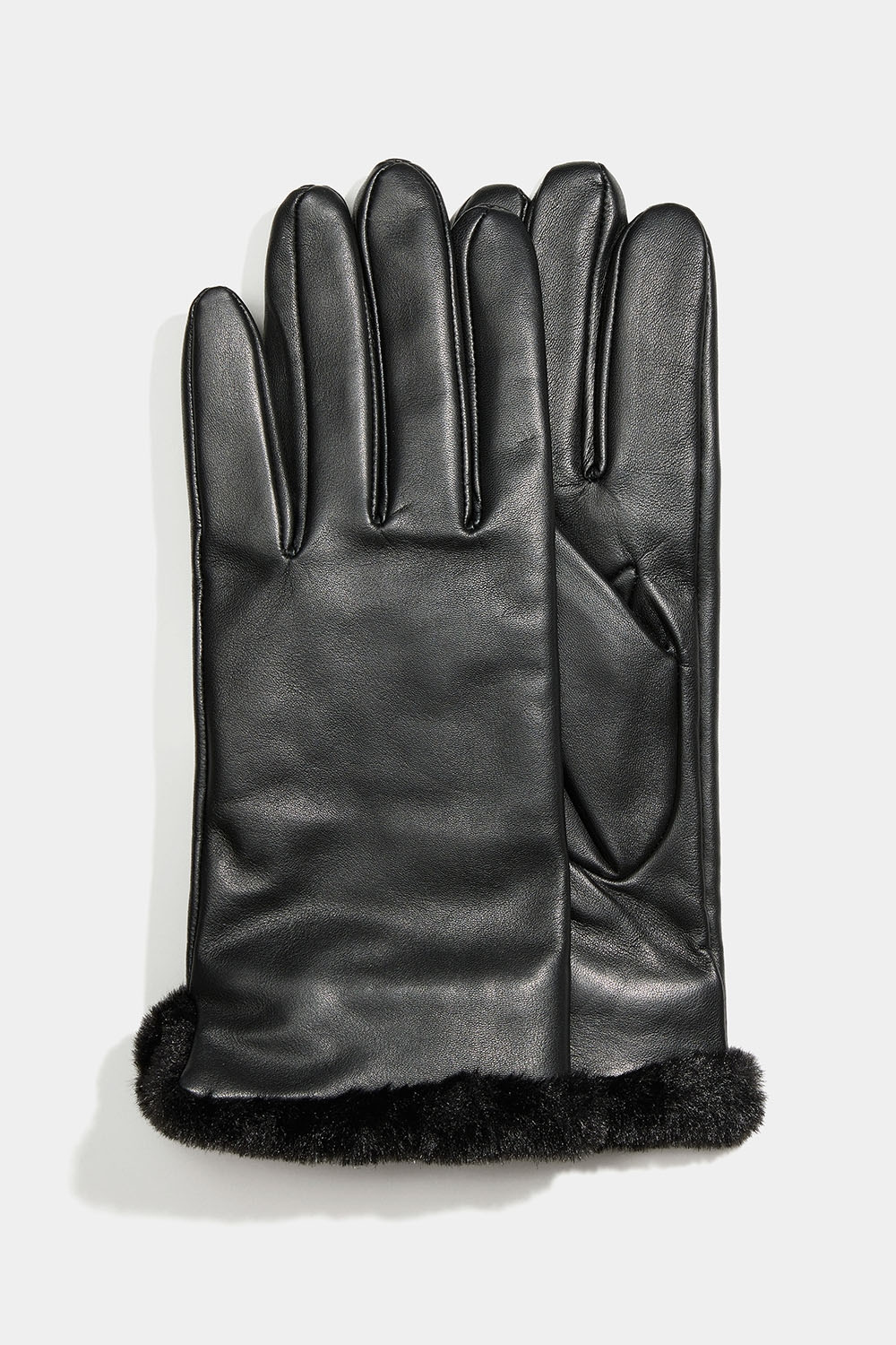 Skinnhandskar med svart faux päls
