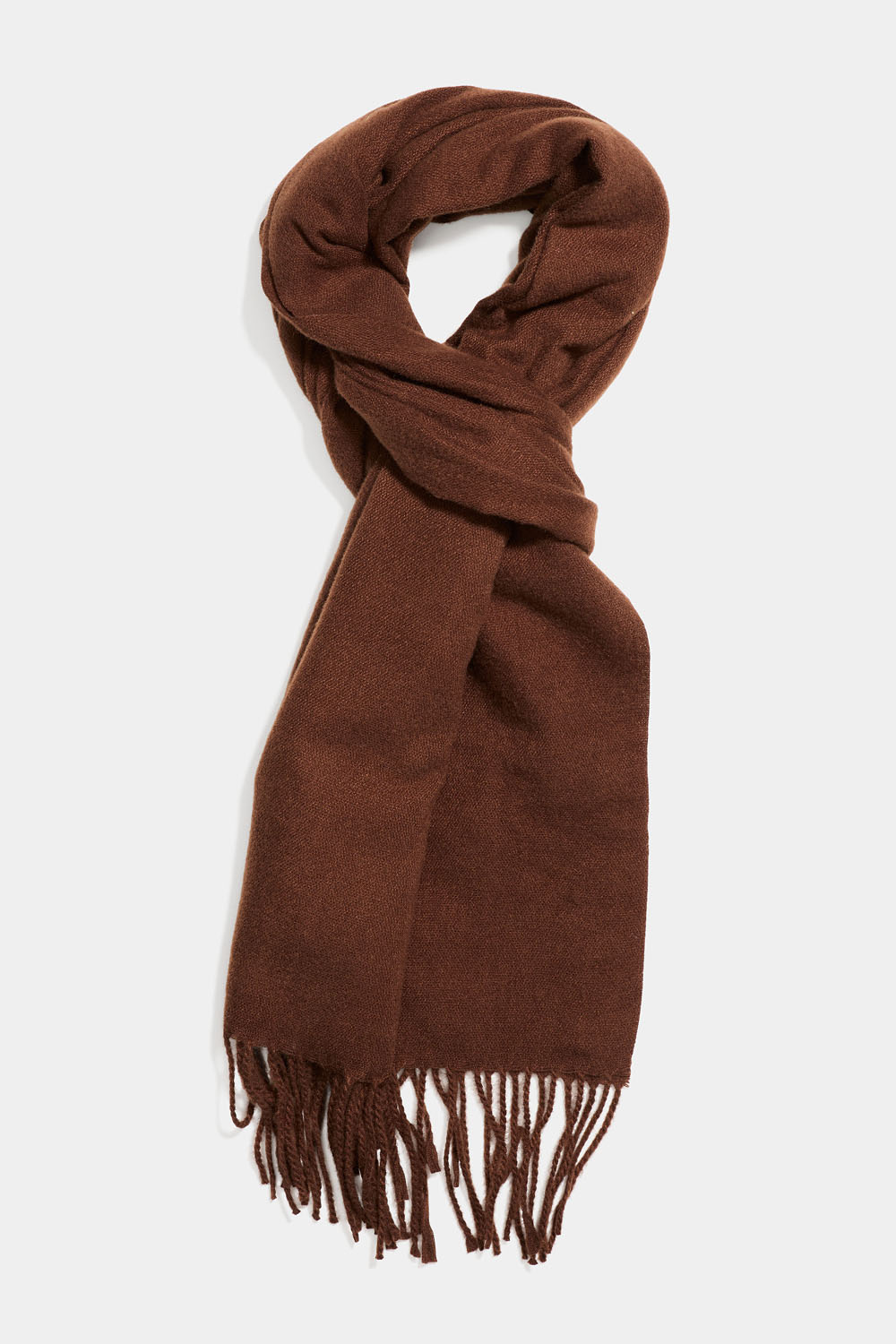 Brun halsduk med fransar