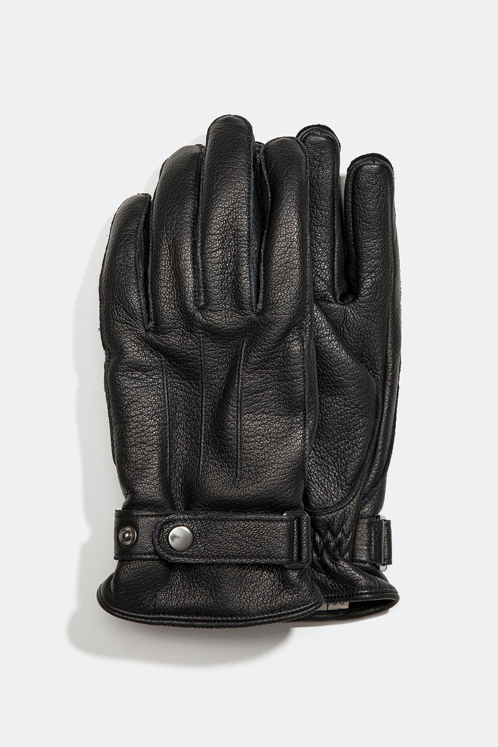 Svarta skinnhandskar för herr med spänne