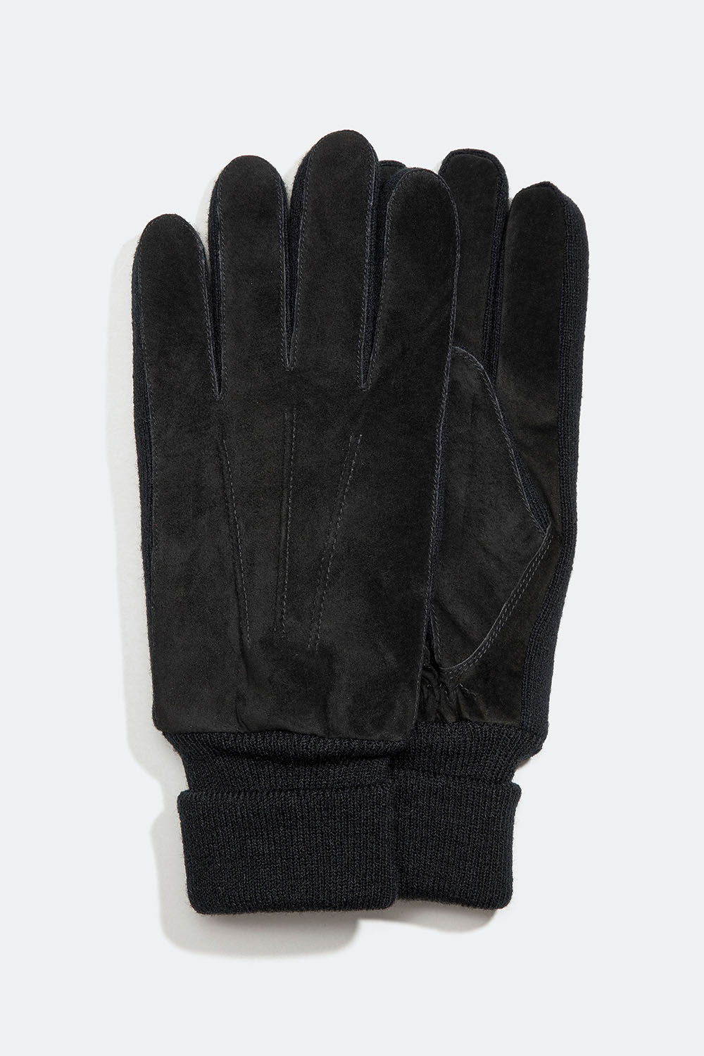 Svarta mockahandskar för herr med elastisk mudd