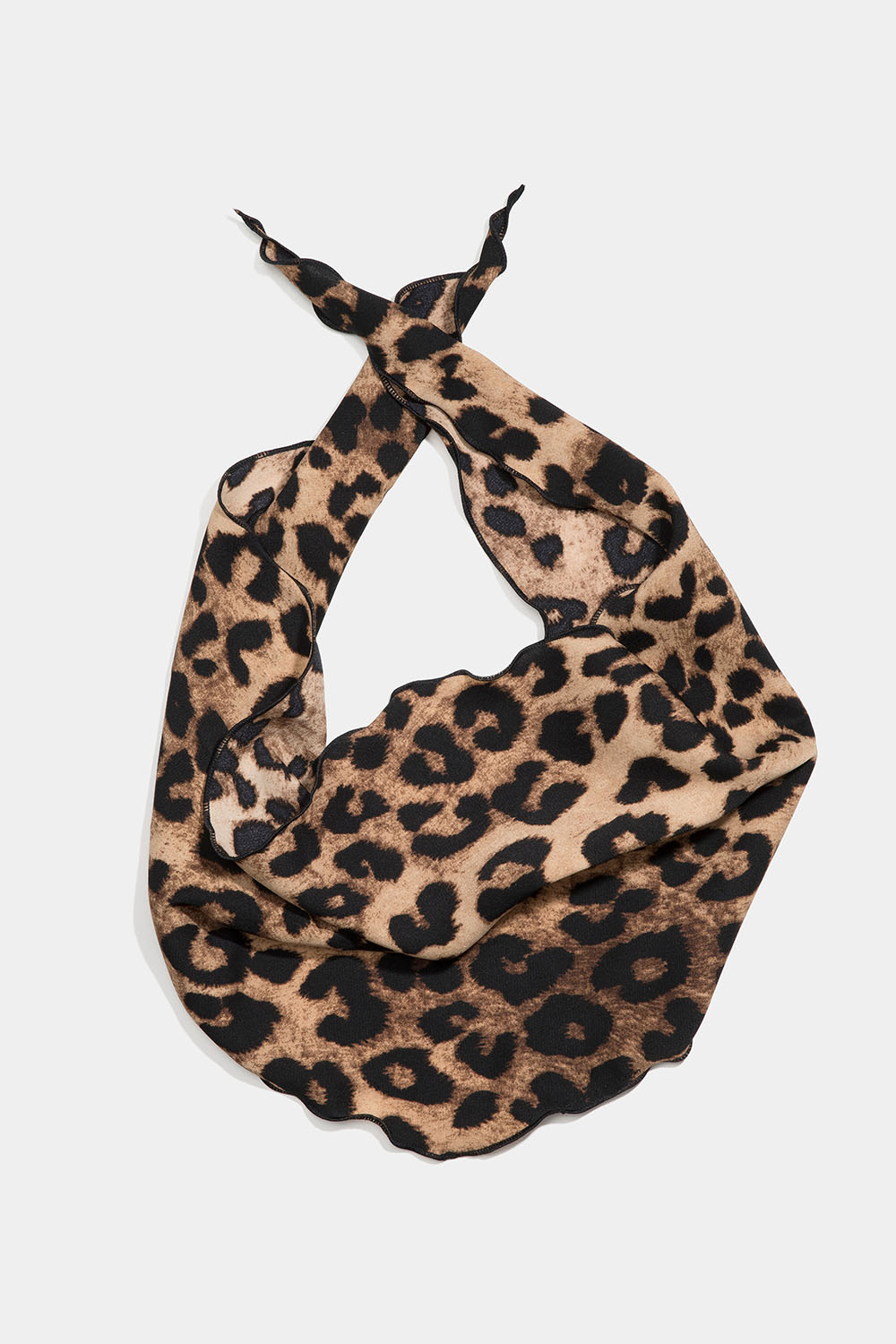 Scarf med brunt leopardmönster