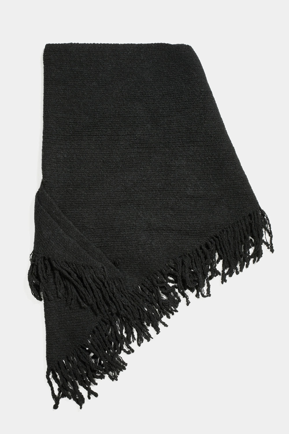 Svart trekantshalsduk med fransar