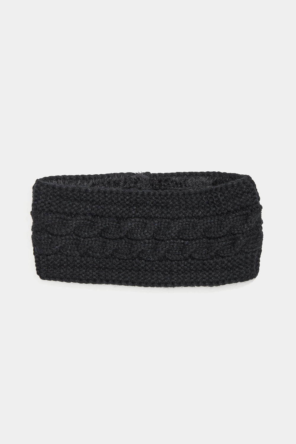 Svart stickat pannband