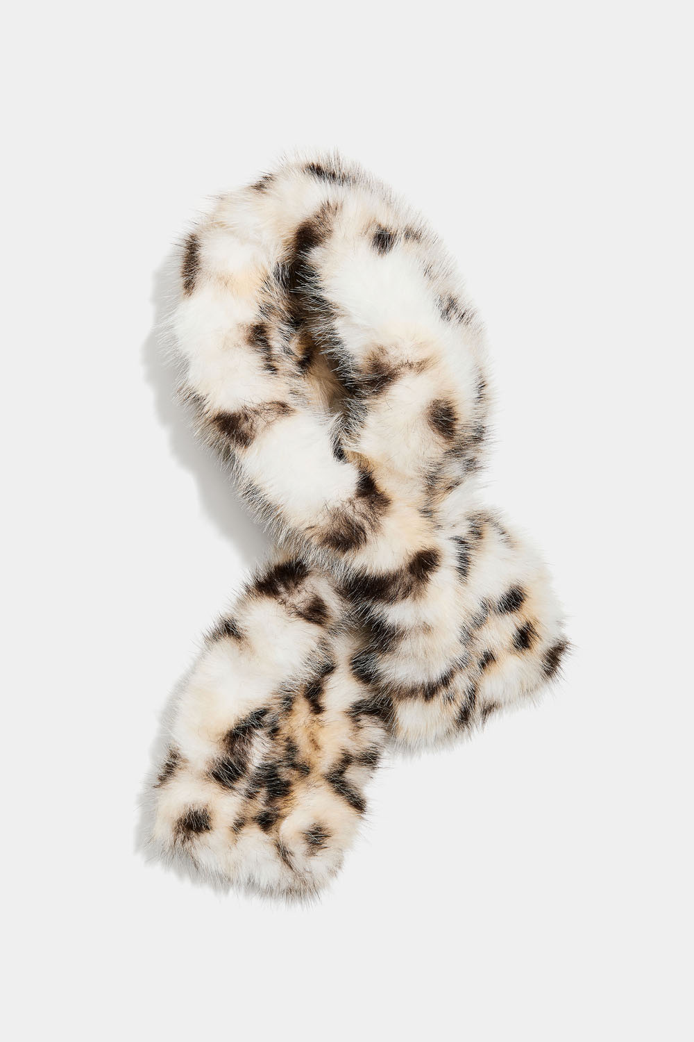 Leopardmönstrad halsduk i fuskpäls