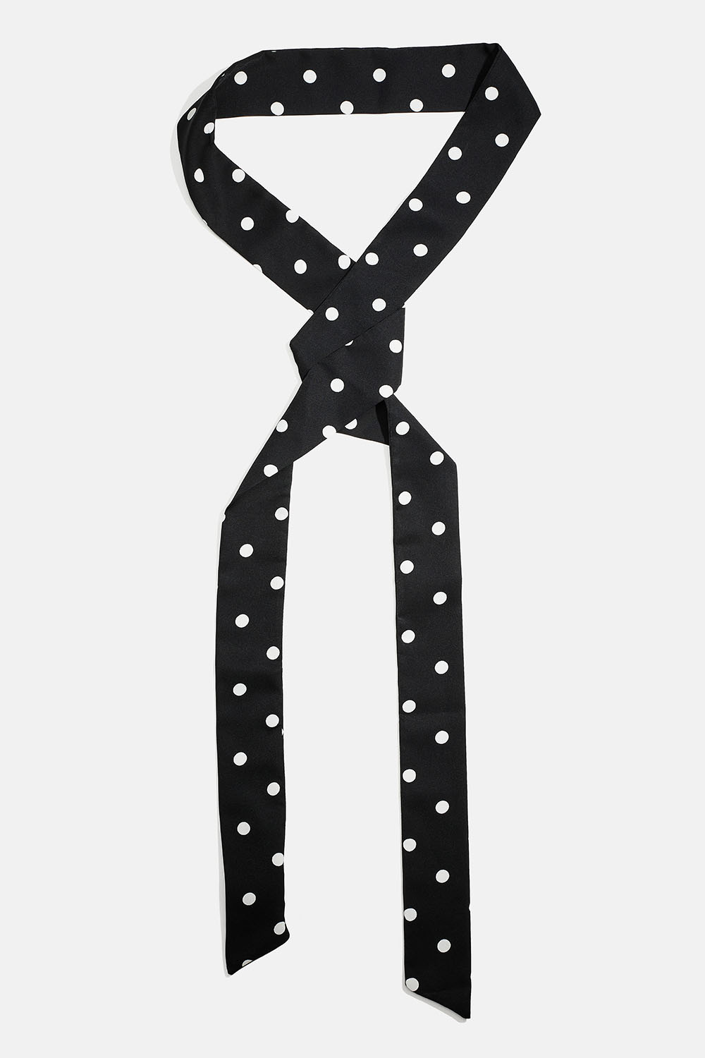 Smal svart scarf med vita prickar