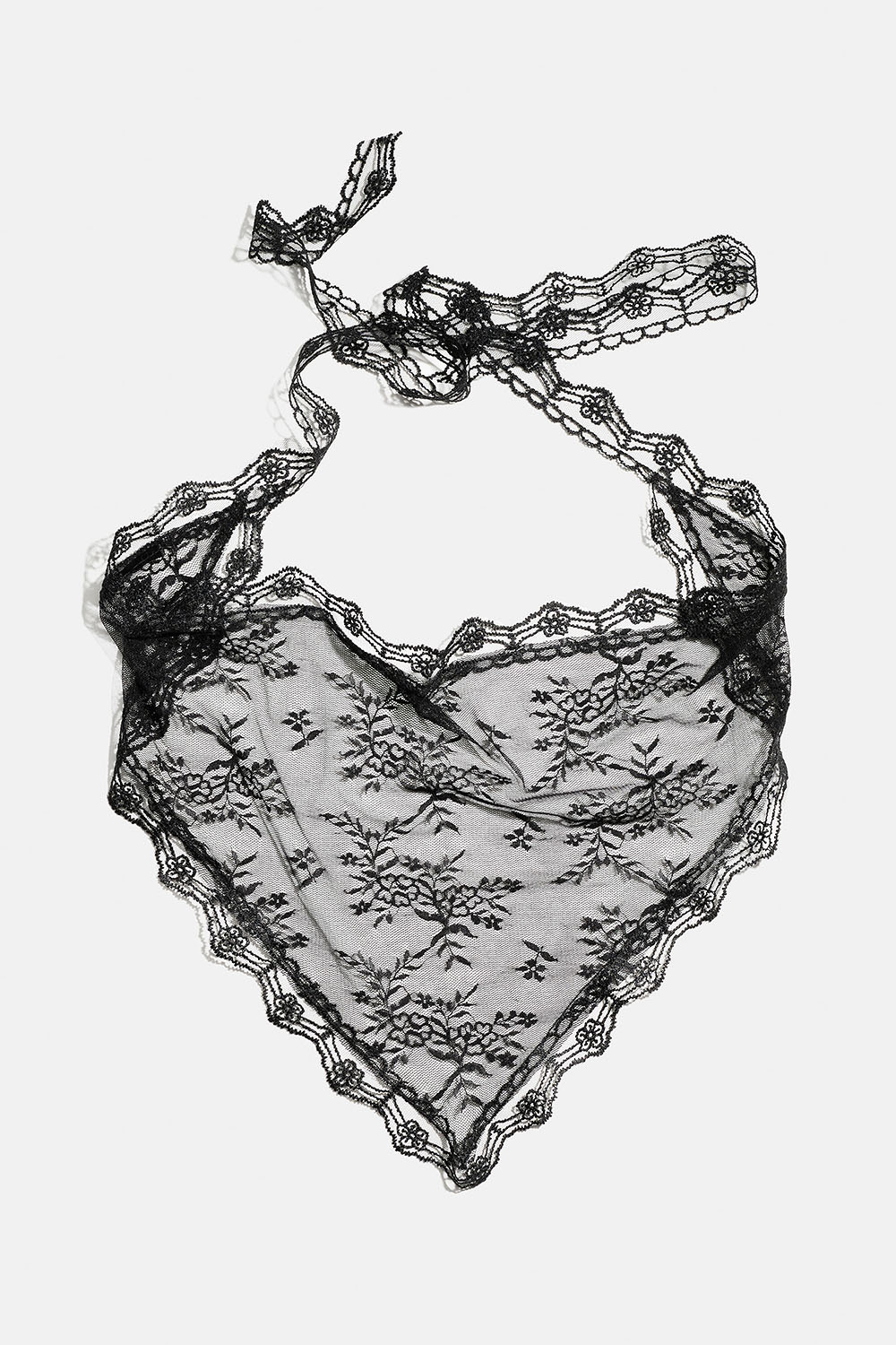 Svart scarf i spetstyg