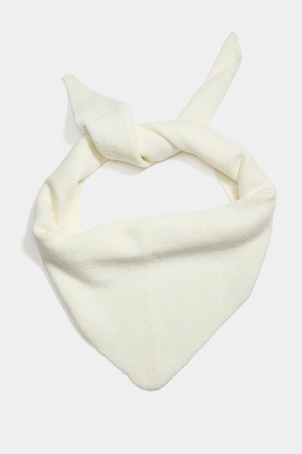 Vit stickad trekantig scarf
