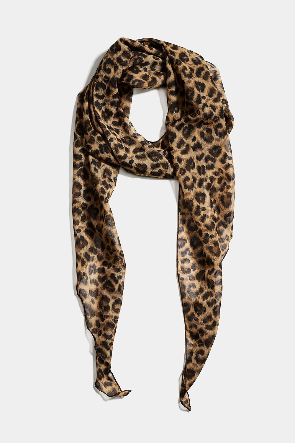 Lång scarf med leopardmönster