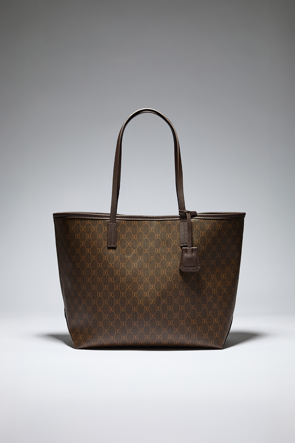 Brun mönstrad tote bag