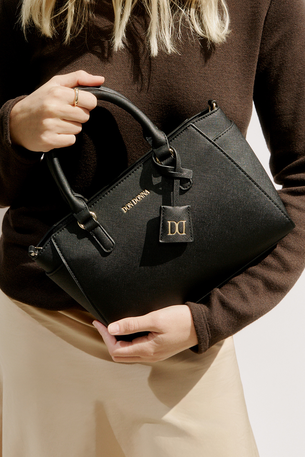 Liten svart tote bag