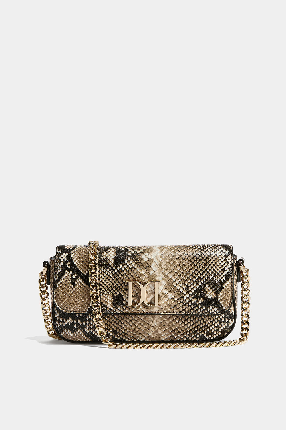 Rektangulär snake print väska